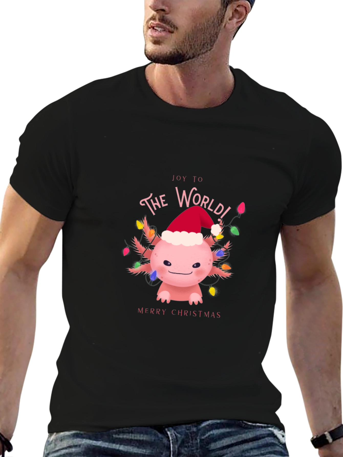 Joy to The World Axolotl Christmas T-Shirt
