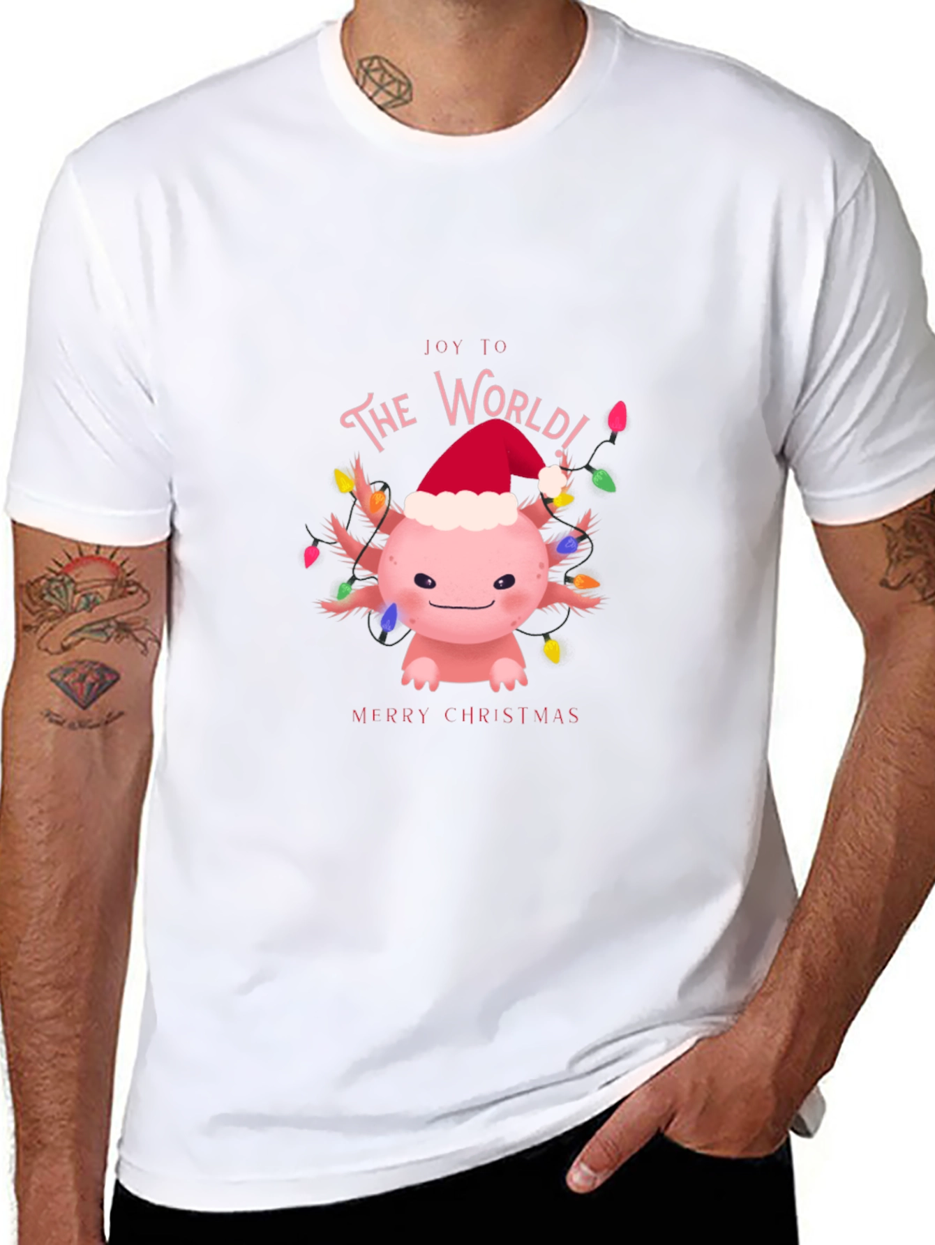 Joy to The World Axolotl Christmas T-Shirt
