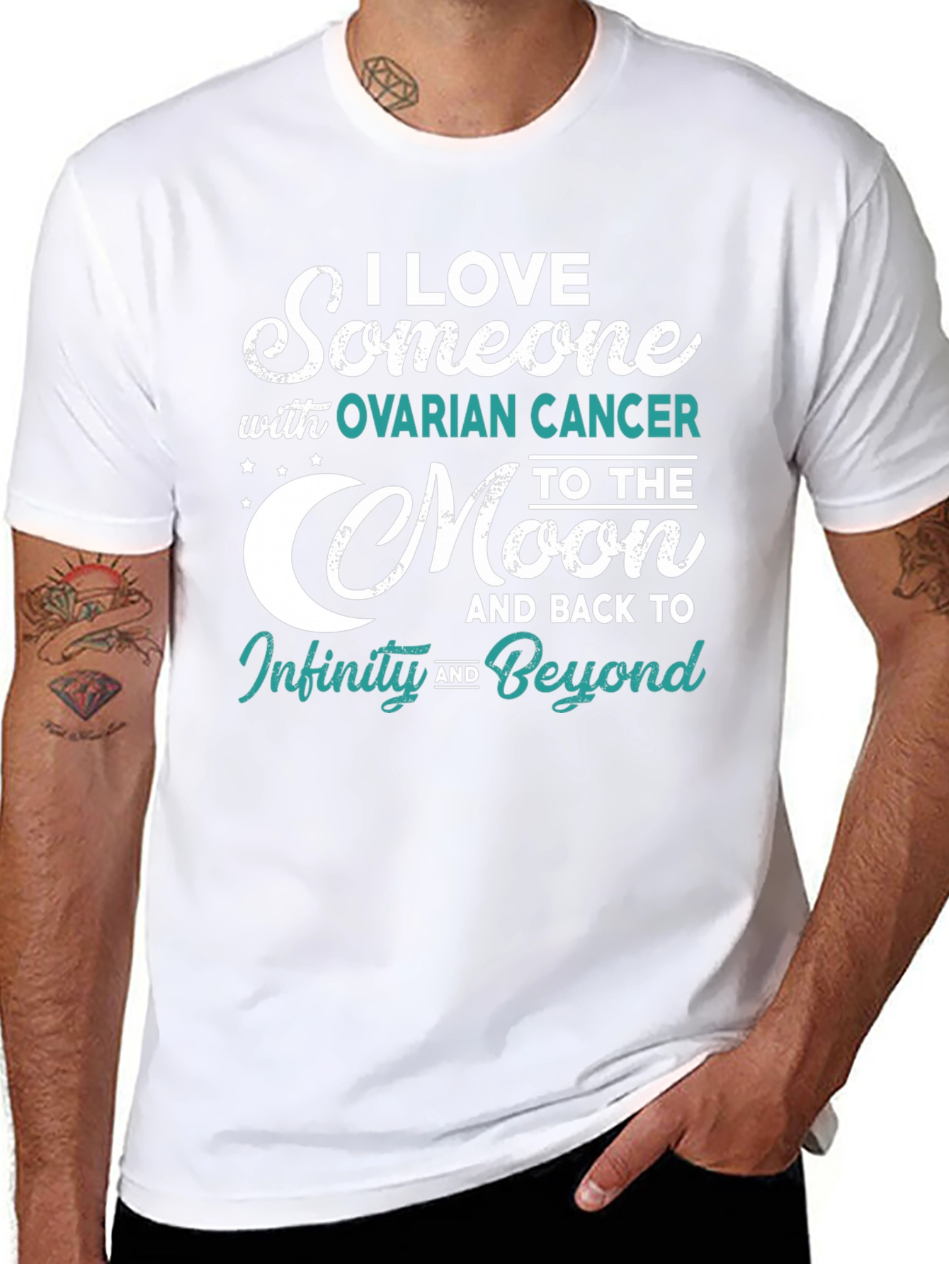 Ovarian Cancer Awareness T-Shirt - Love & Support
