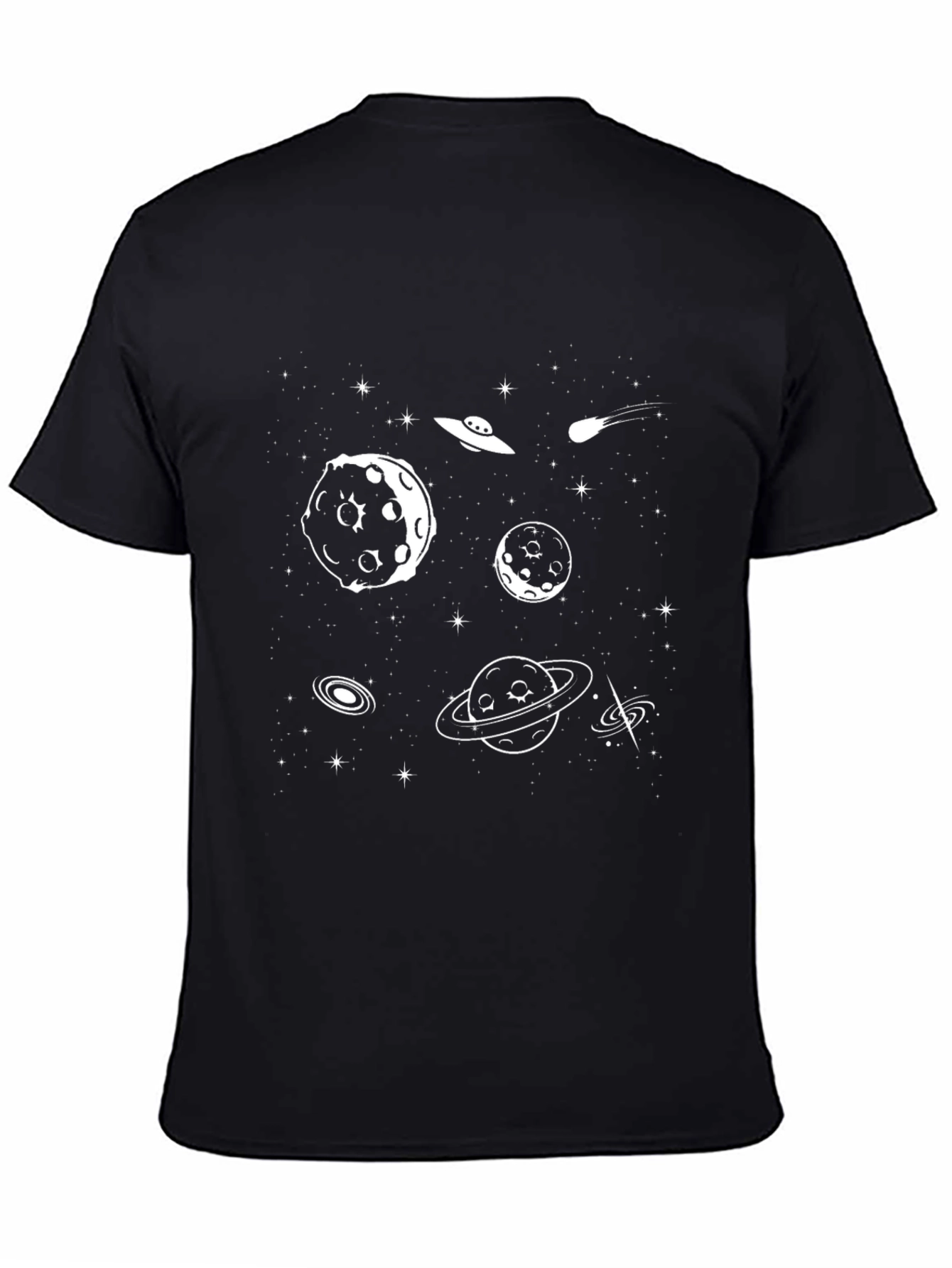 Cosmic Print Tee - Black Graphic T-Shirt