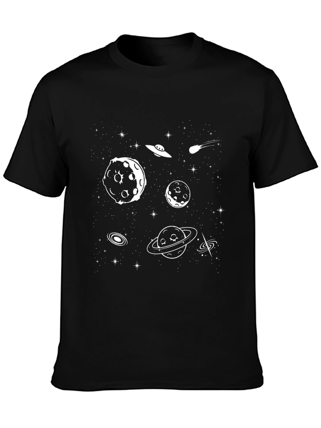 Cosmic Print Tee - Black Graphic T-Shirt