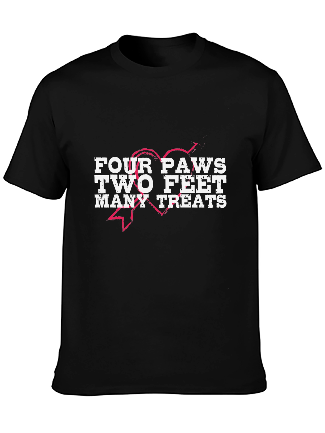 Four Paws Two Feet Many Treats Black T-Shirt