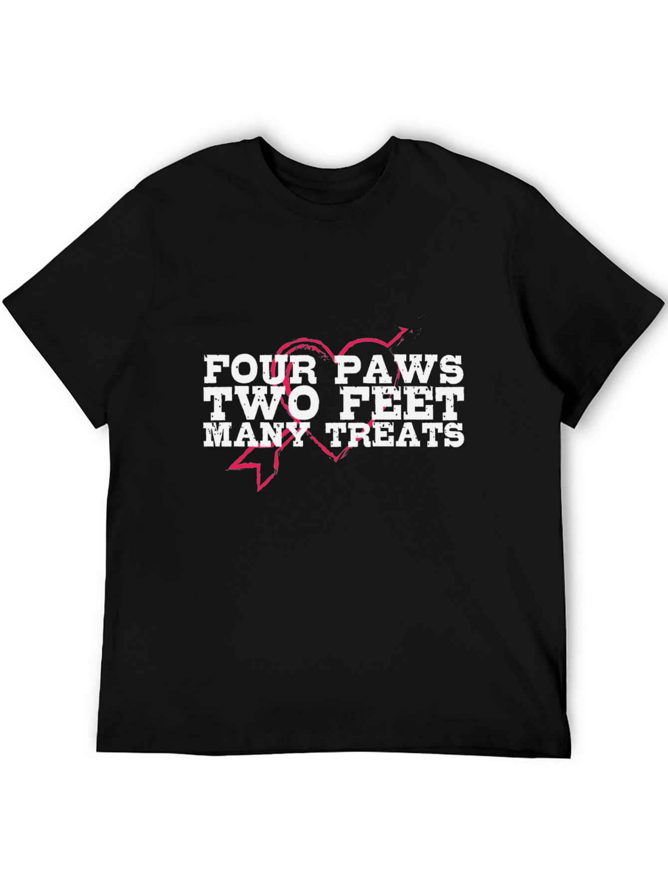 Four Paws Two Feet Many Treats Black T-Shirt