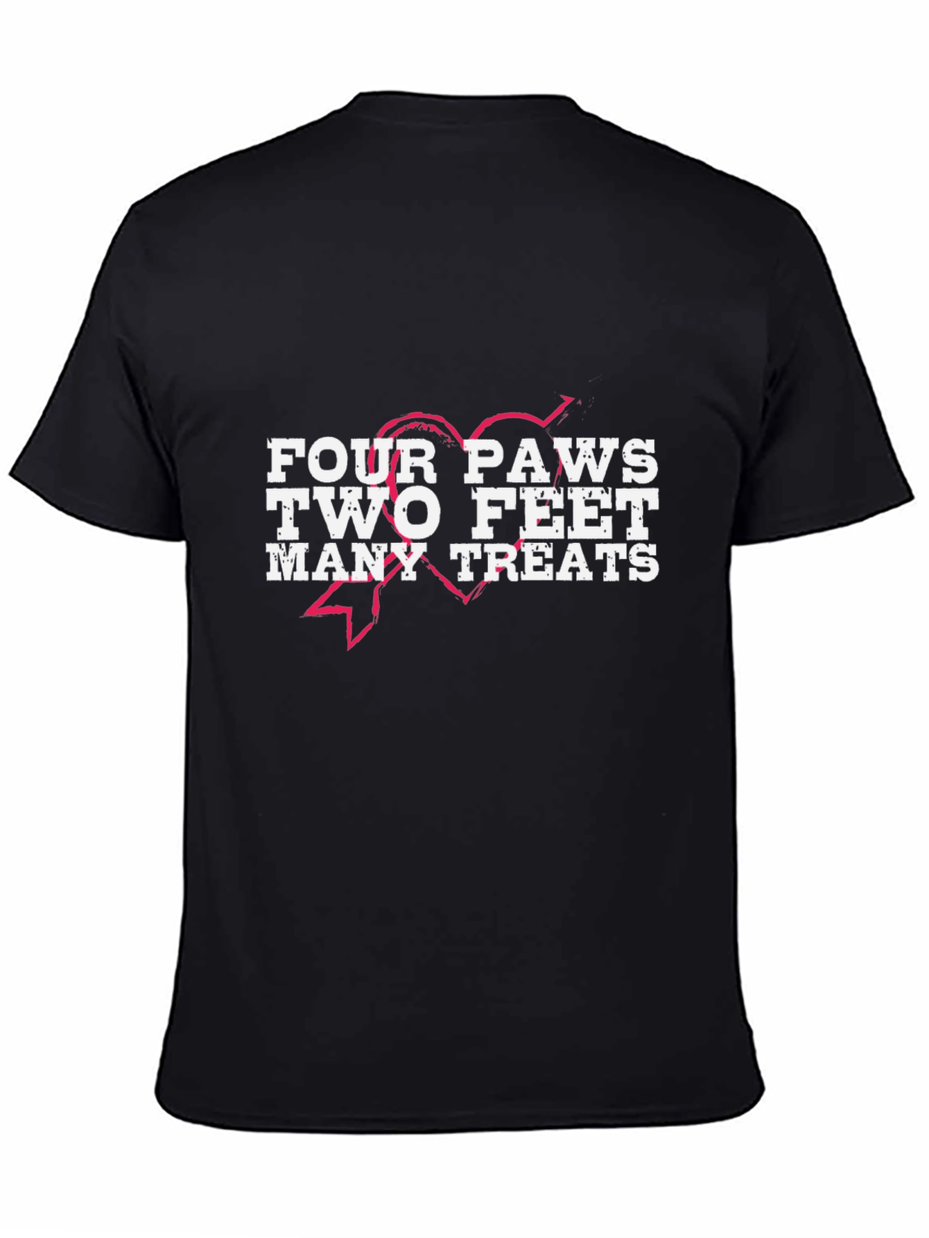 Four Paws Two Feet Many Treats Black T-Shirt