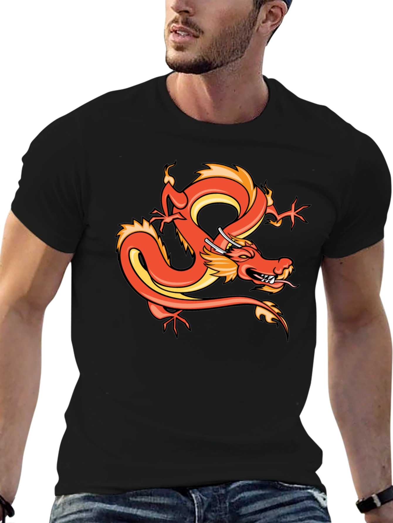 Dragon Graphic T-Shirt - Bold Asian Art Tee