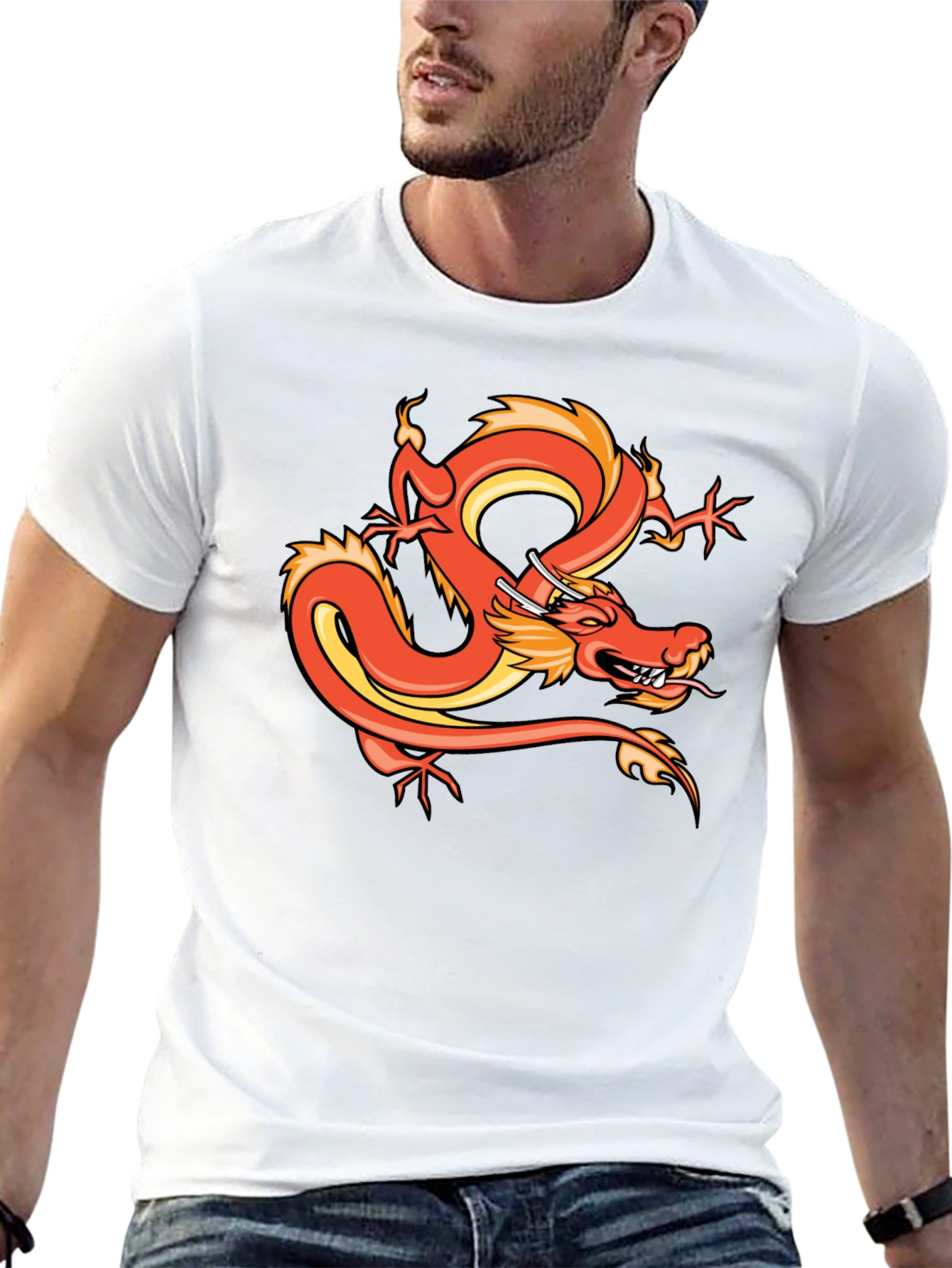 Dragon Graphic T-Shirt - Bold Asian Art Tee