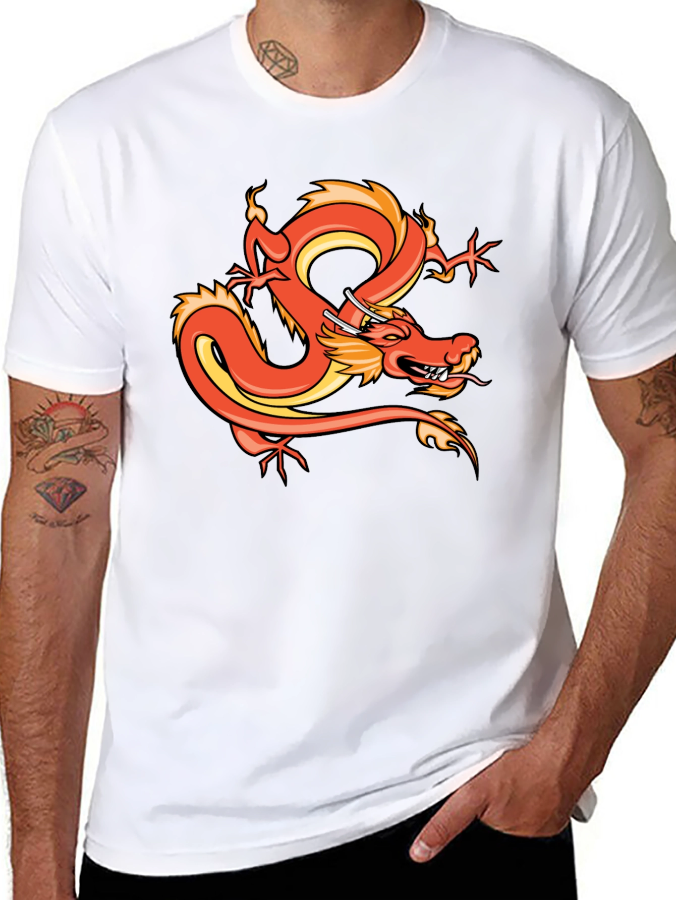 Dragon Graphic T-Shirt - Bold Asian Art Tee