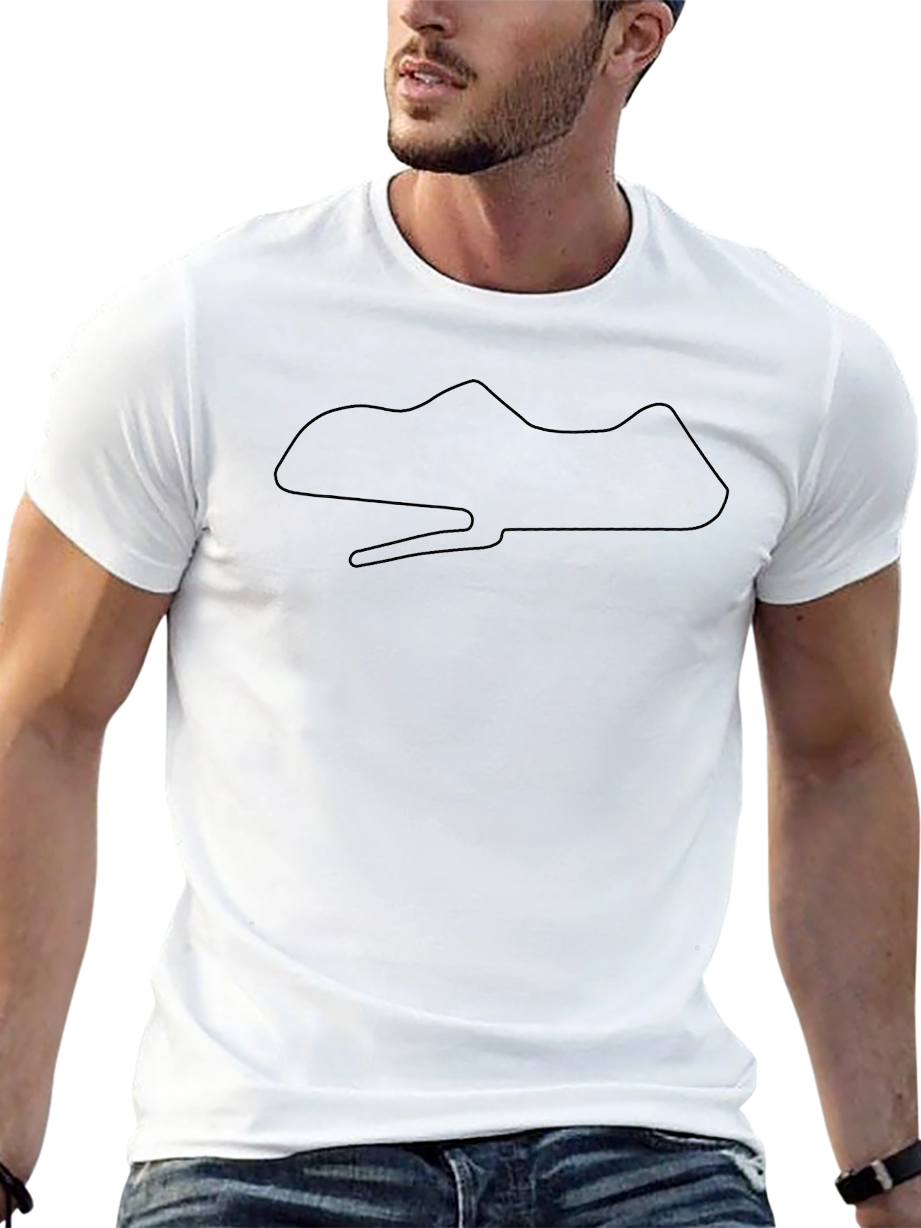 Black Racing Track Outline Graphic Tee