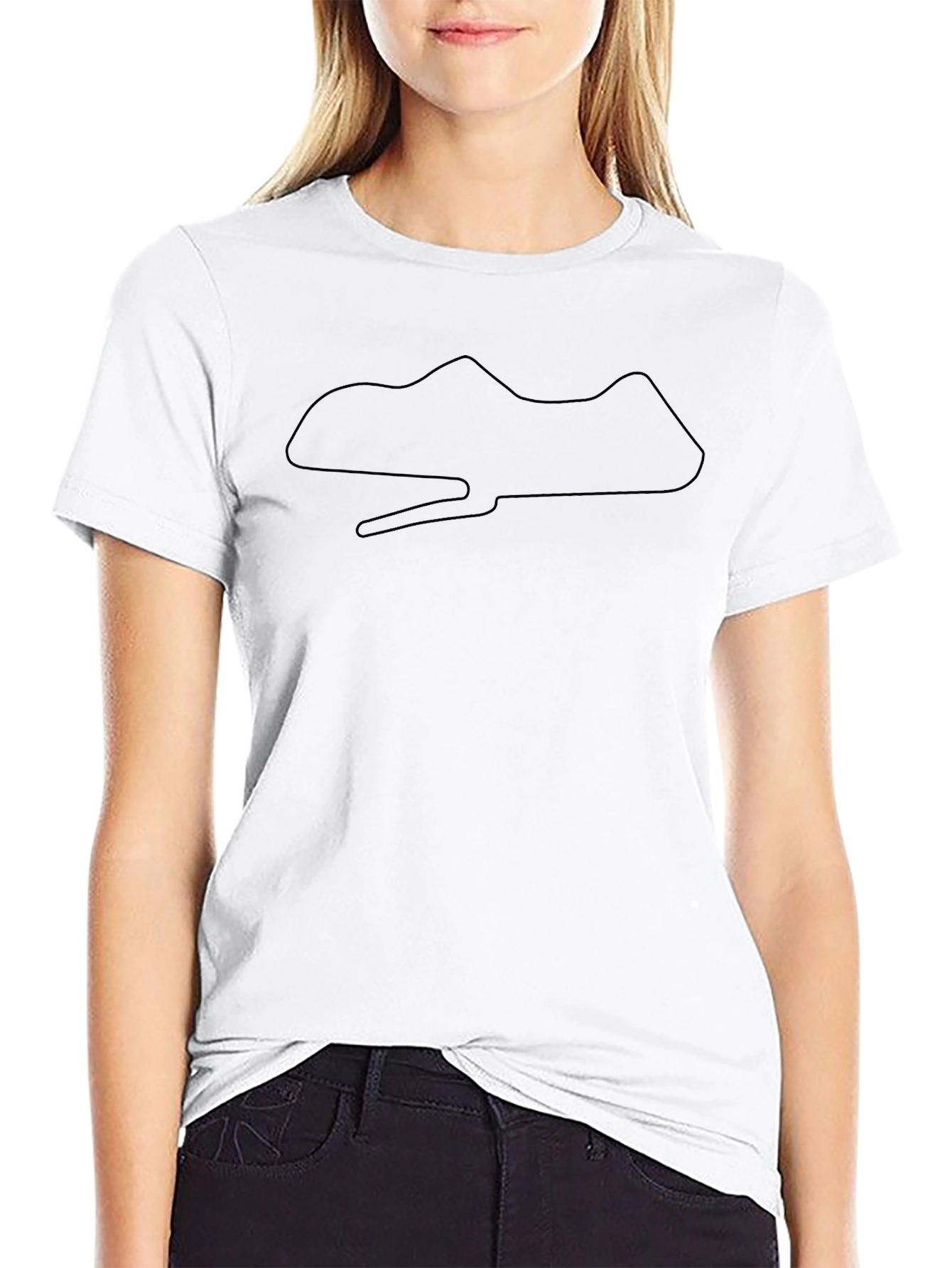 Black Racing Track Outline Graphic Tee
