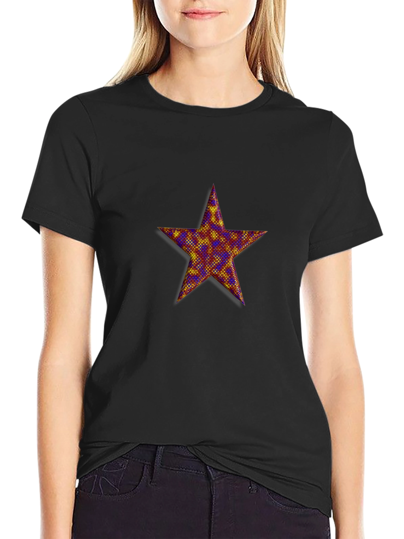 Star Graphic Black T-Shirt Casual Wear