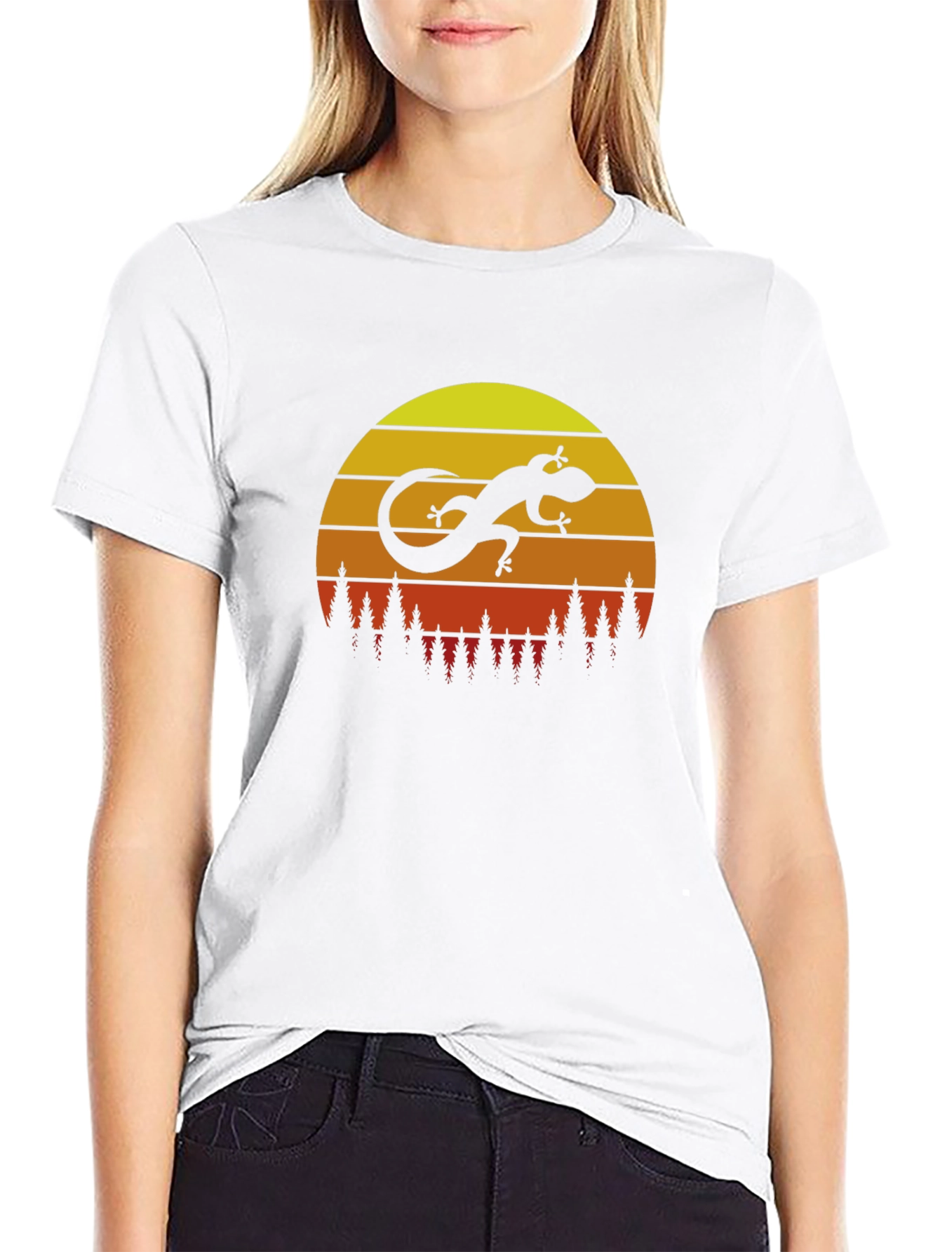 Sunset Lizard Graphic T-Shirt - Trendy Casual Wear