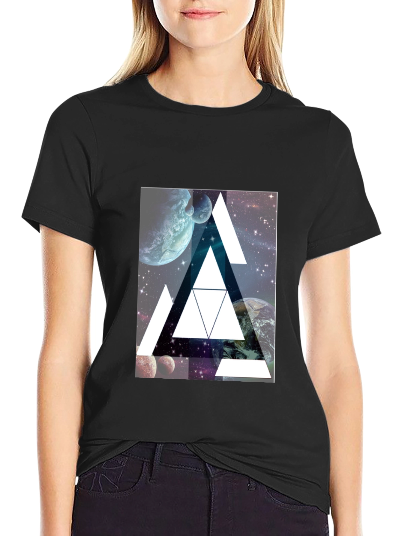 Cosmic Triangle Black T-Shirt