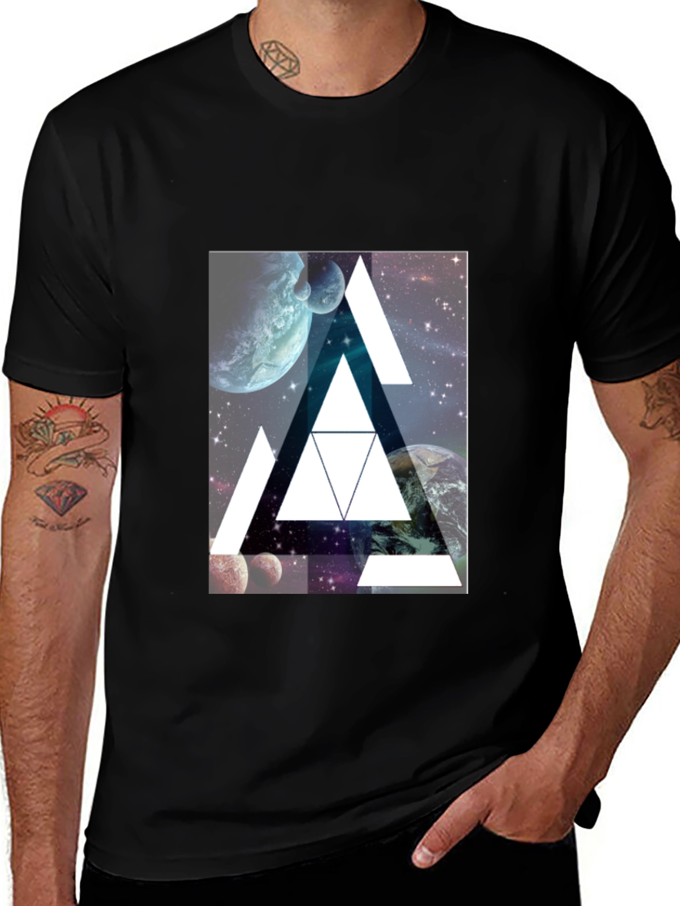 Cosmic Triangle Black T-Shirt
