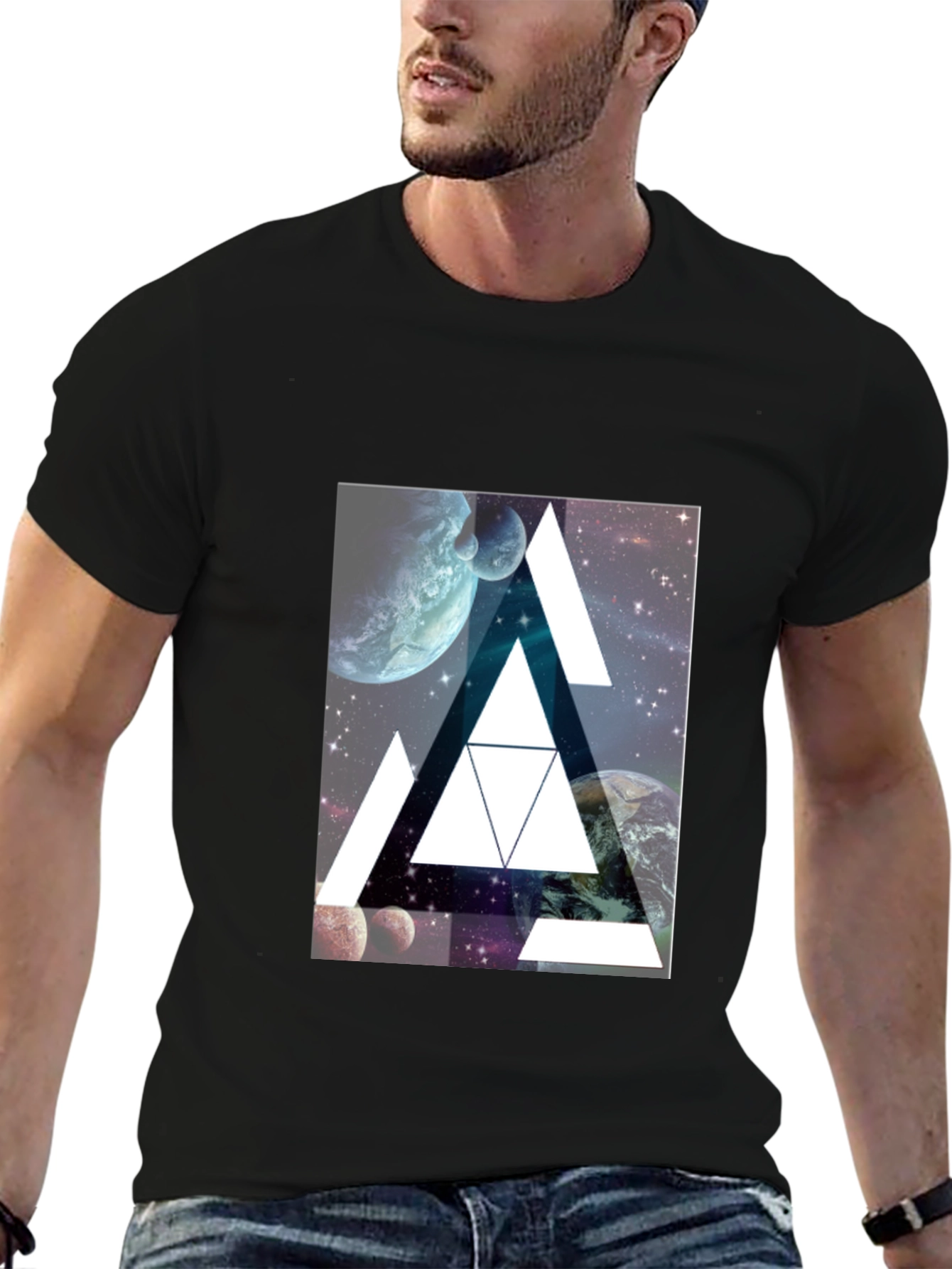 Cosmic Triangle Black T-Shirt
