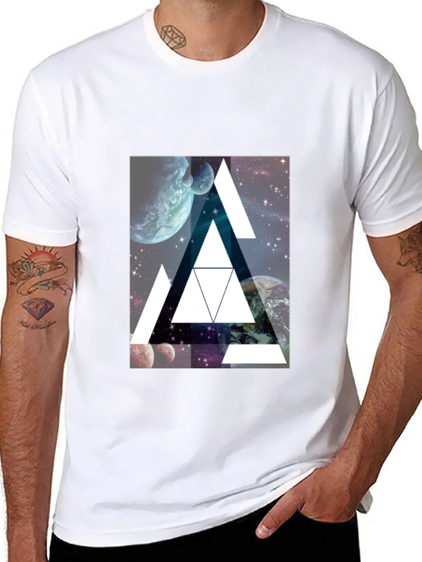 Cosmic Triangle Black T-Shirt