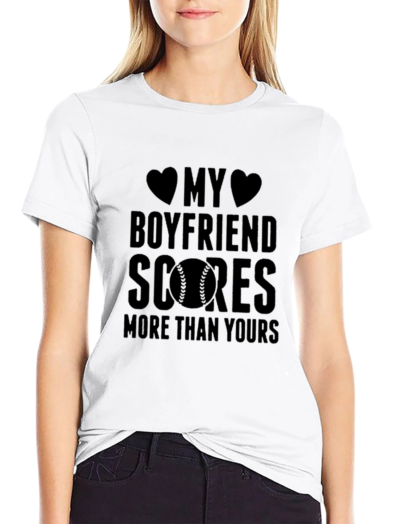 Boyfriend Scores Baseball Graphic Tee
