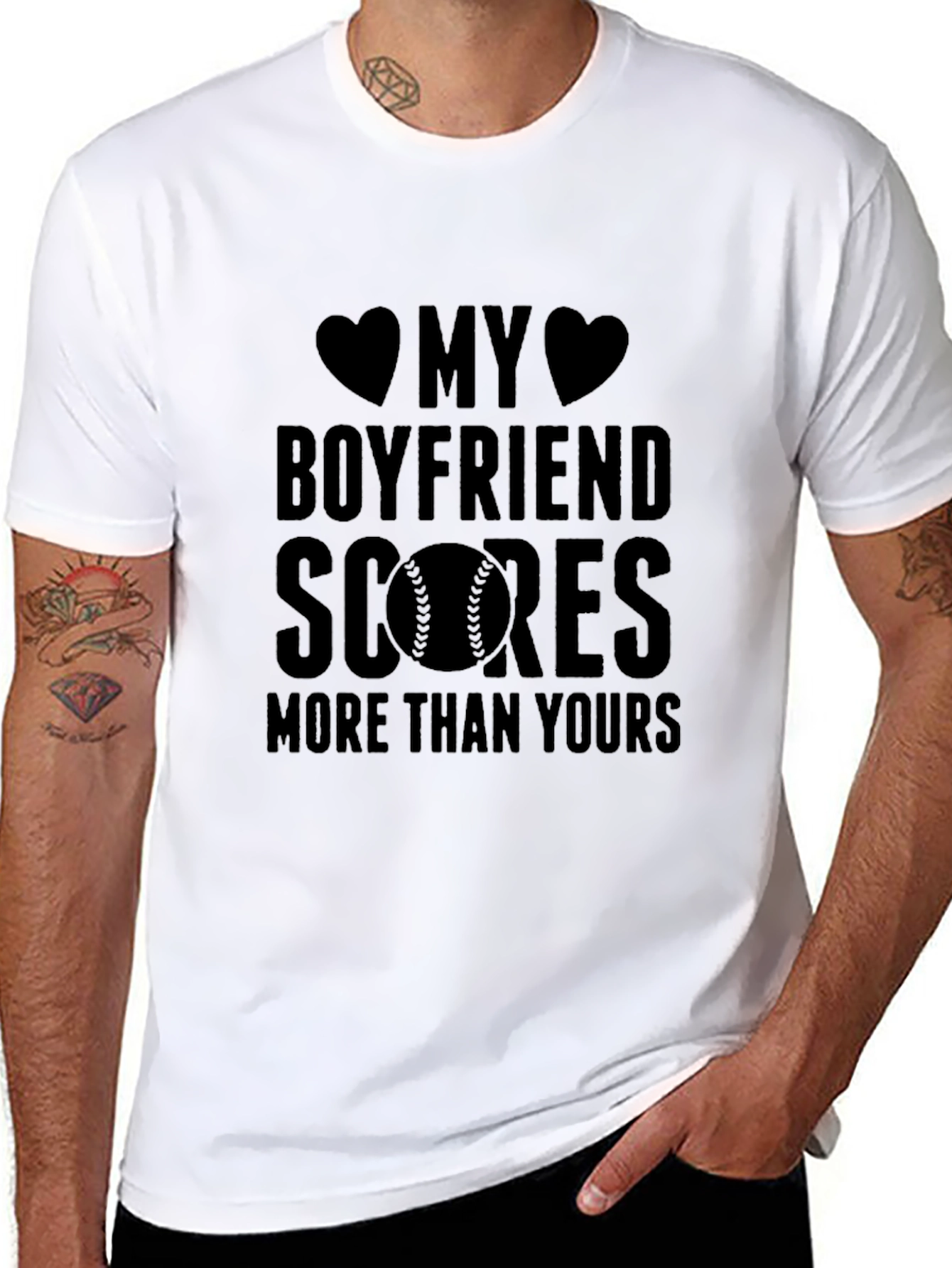 Boyfriend Scores Baseball Graphic Tee