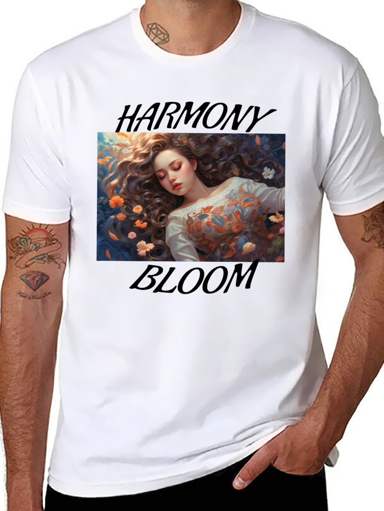 Harmony Bloom Graphic Tee - Black