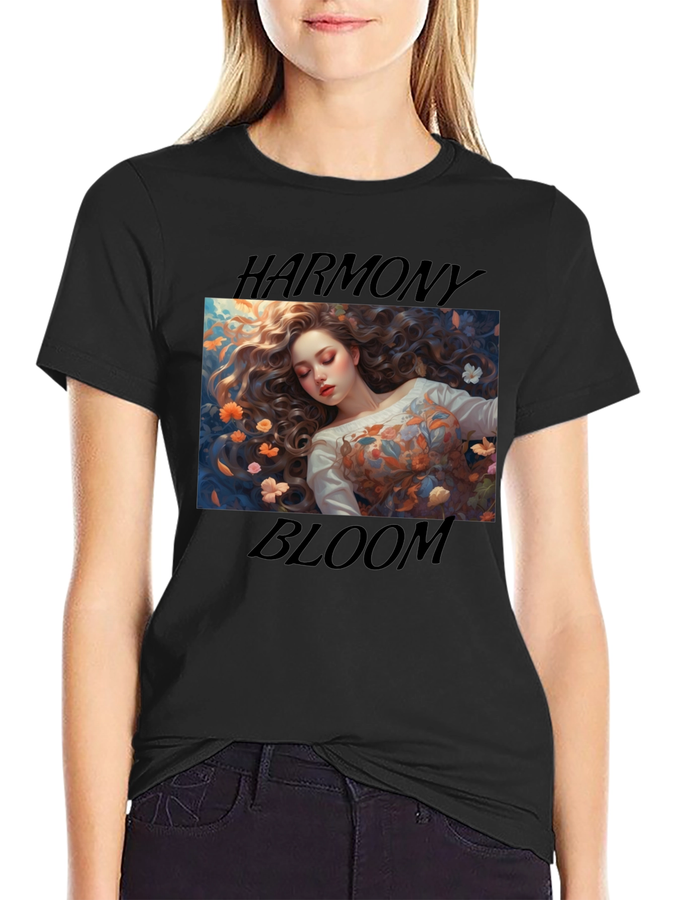 Harmony Bloom Graphic Tee - Black