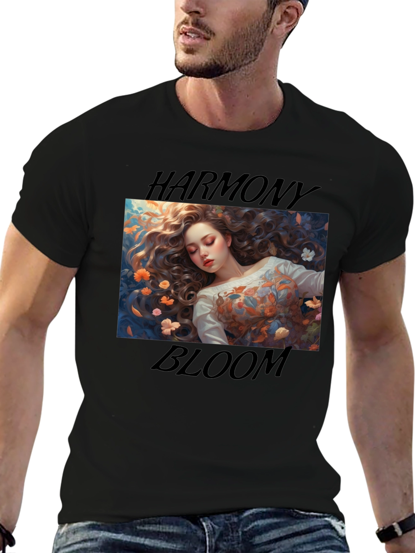 Harmony Bloom Graphic Tee - Black