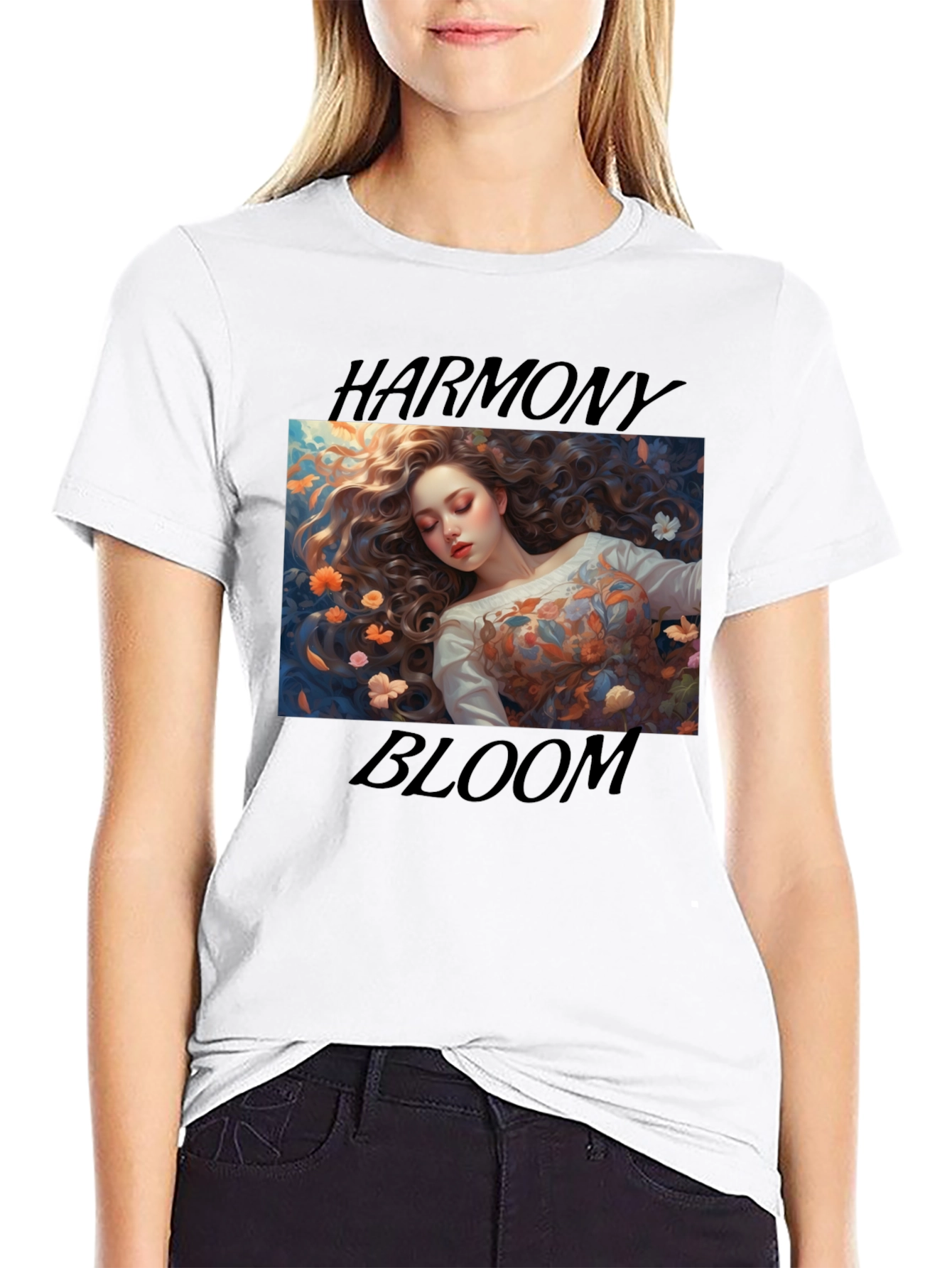 Harmony Bloom Graphic Tee - Black
