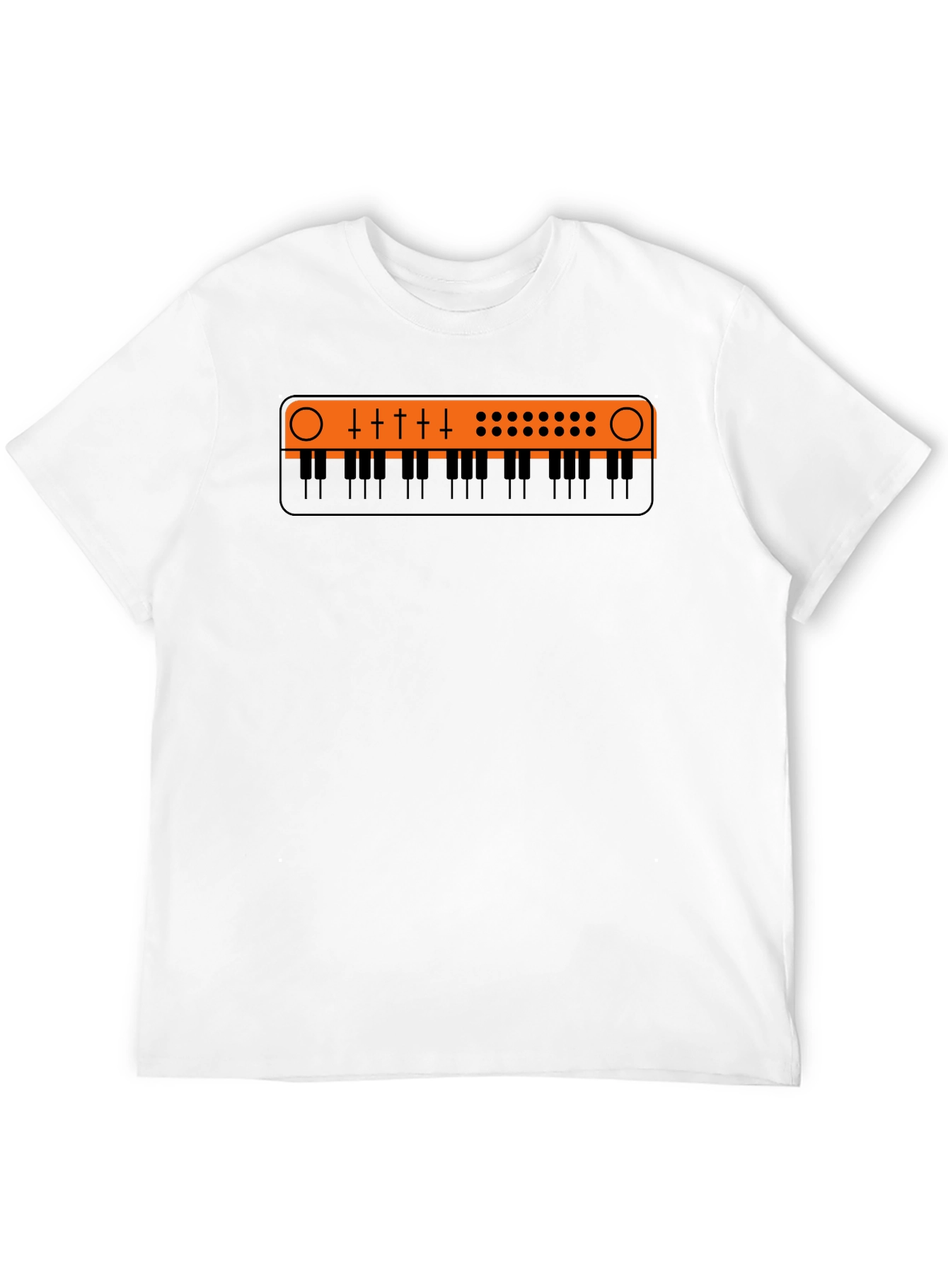 Synth Keyboard Graphic Tee - Retro Music Shirt