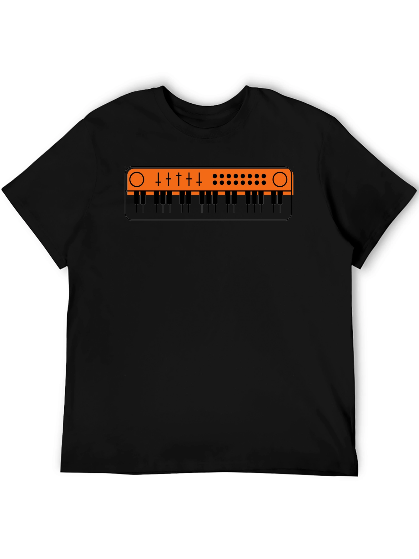 Synth Keyboard Graphic Tee - Retro Music Shirt