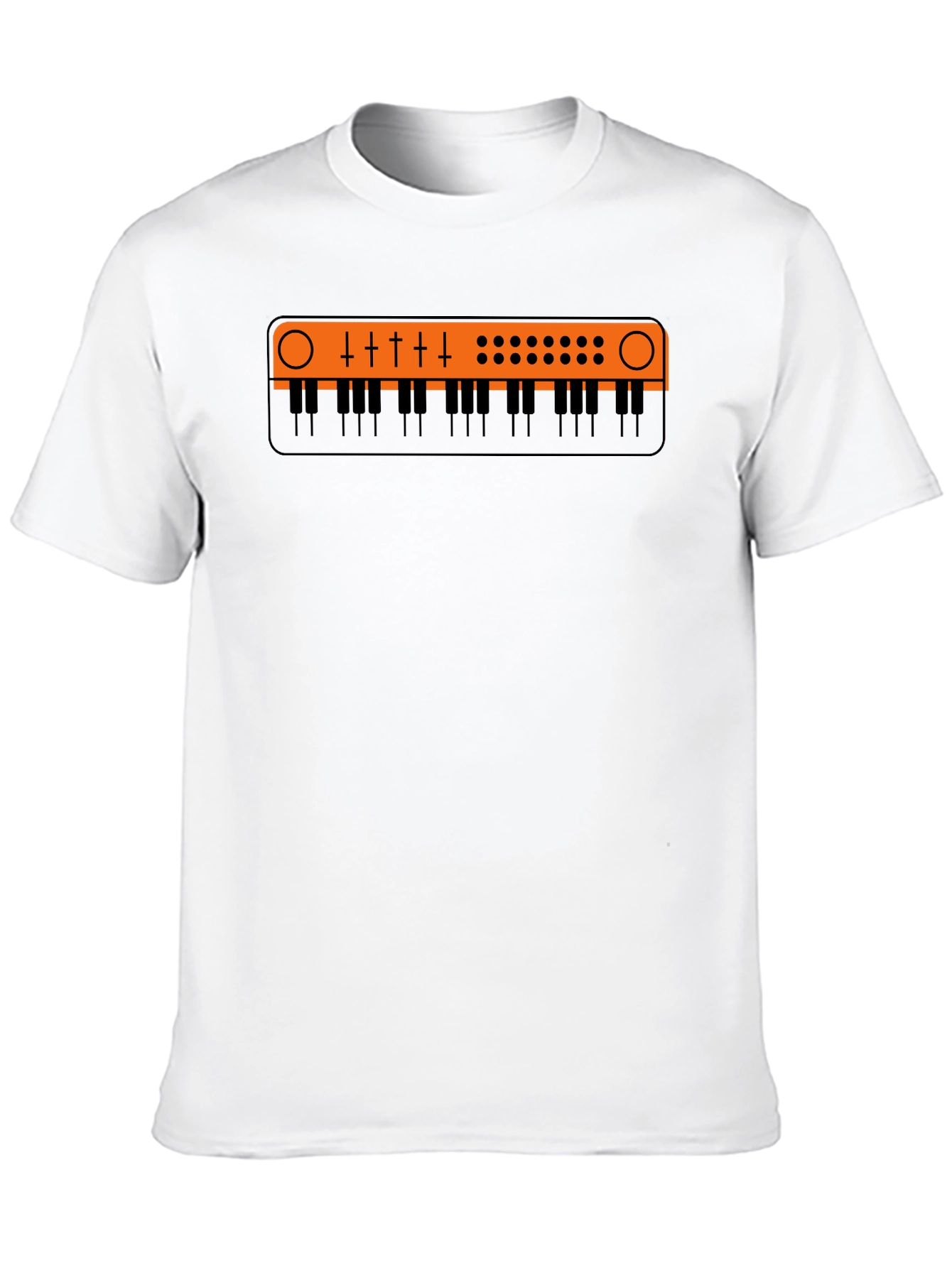 Synth Keyboard Graphic Tee - Retro Music Shirt