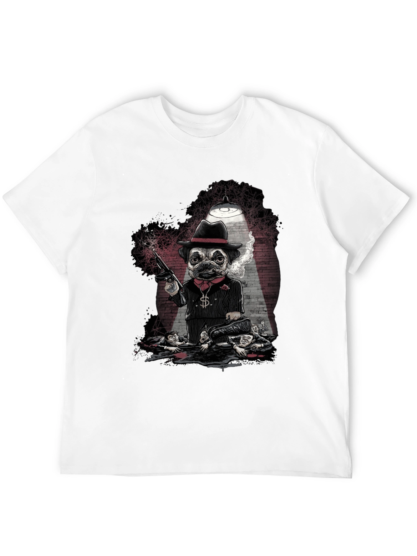 Gangster Pug Graphic T-Shirt