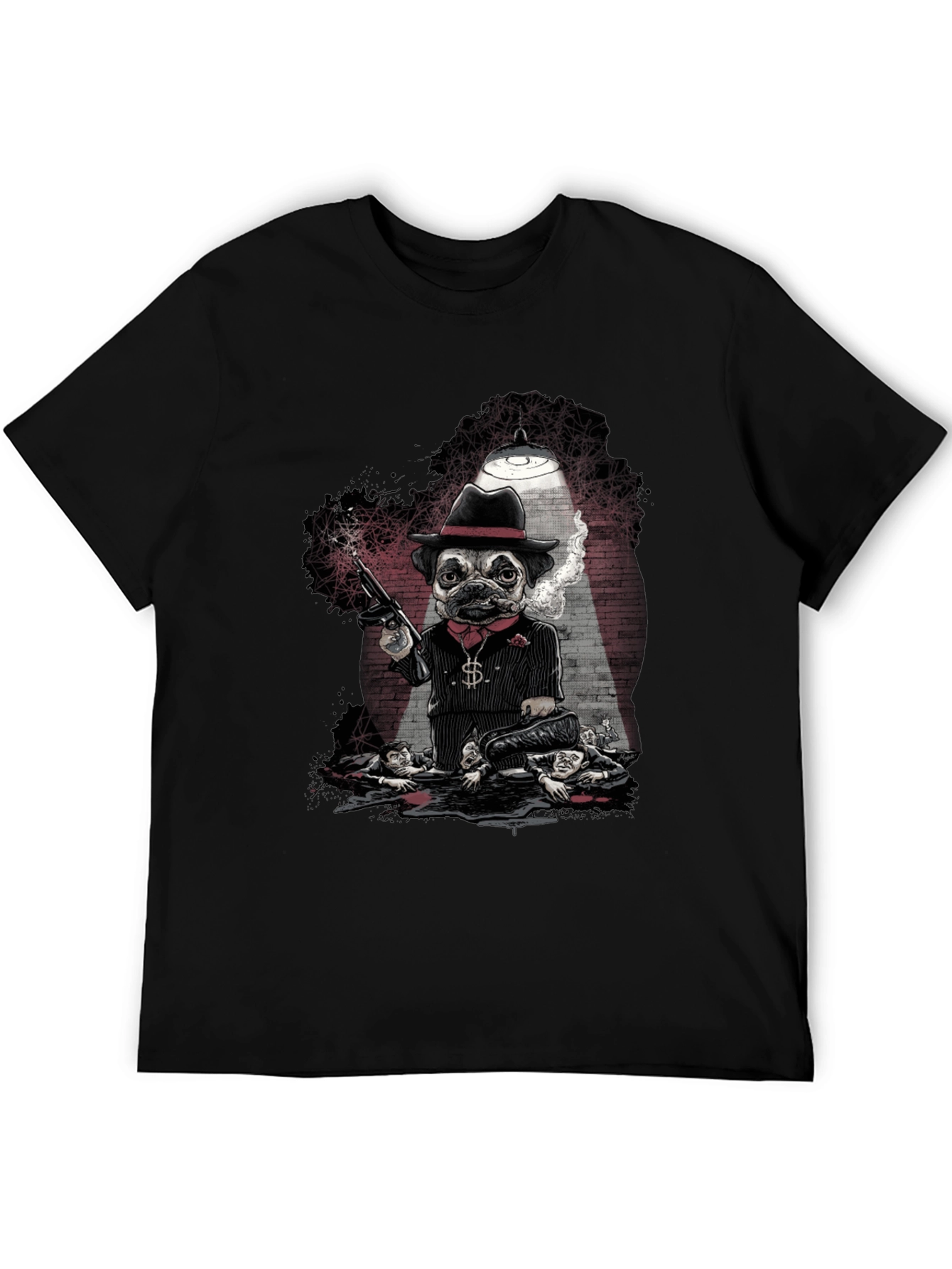 Gangster Pug Graphic T-Shirt
