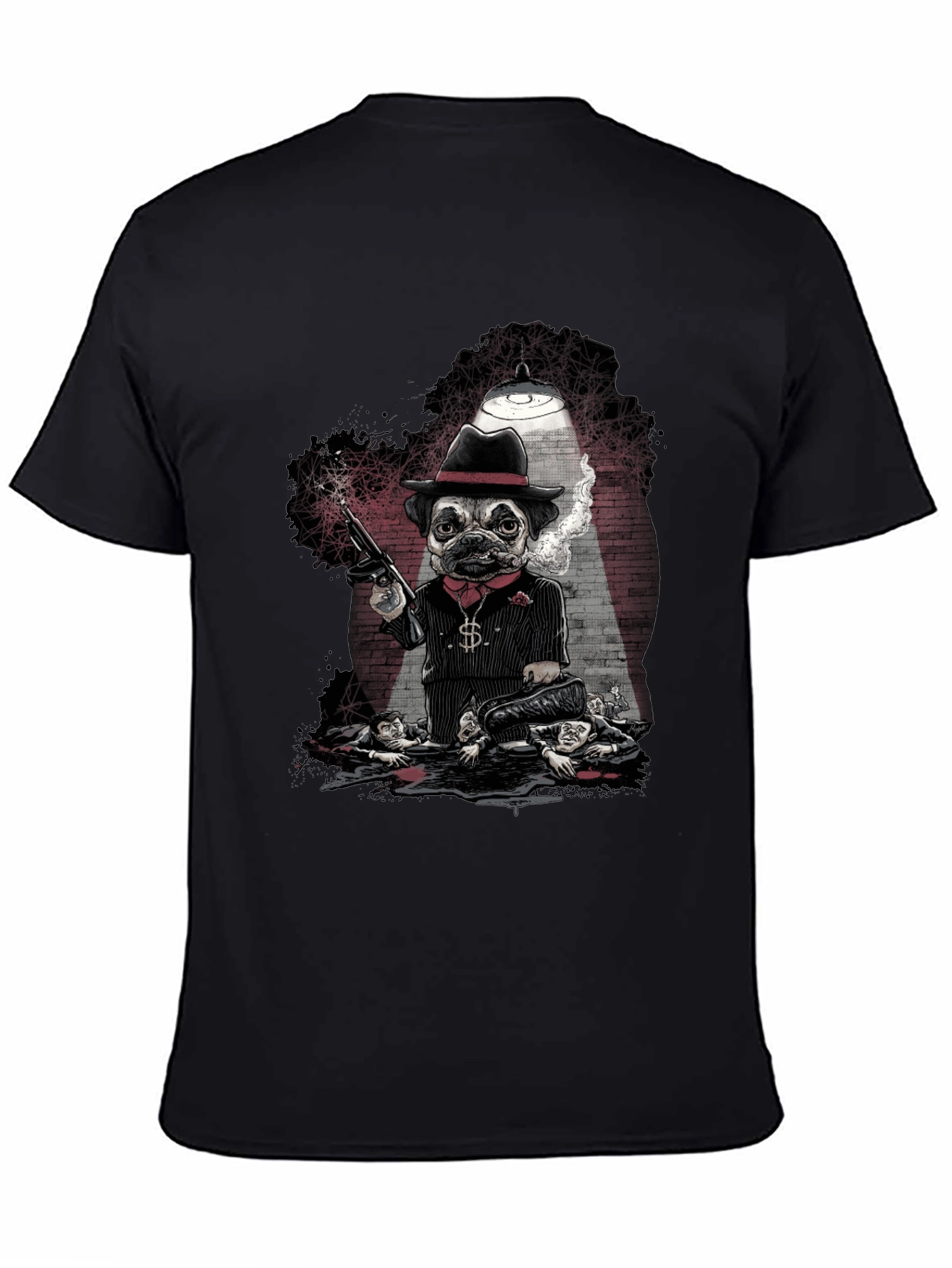Gangster Pug Graphic T-Shirt