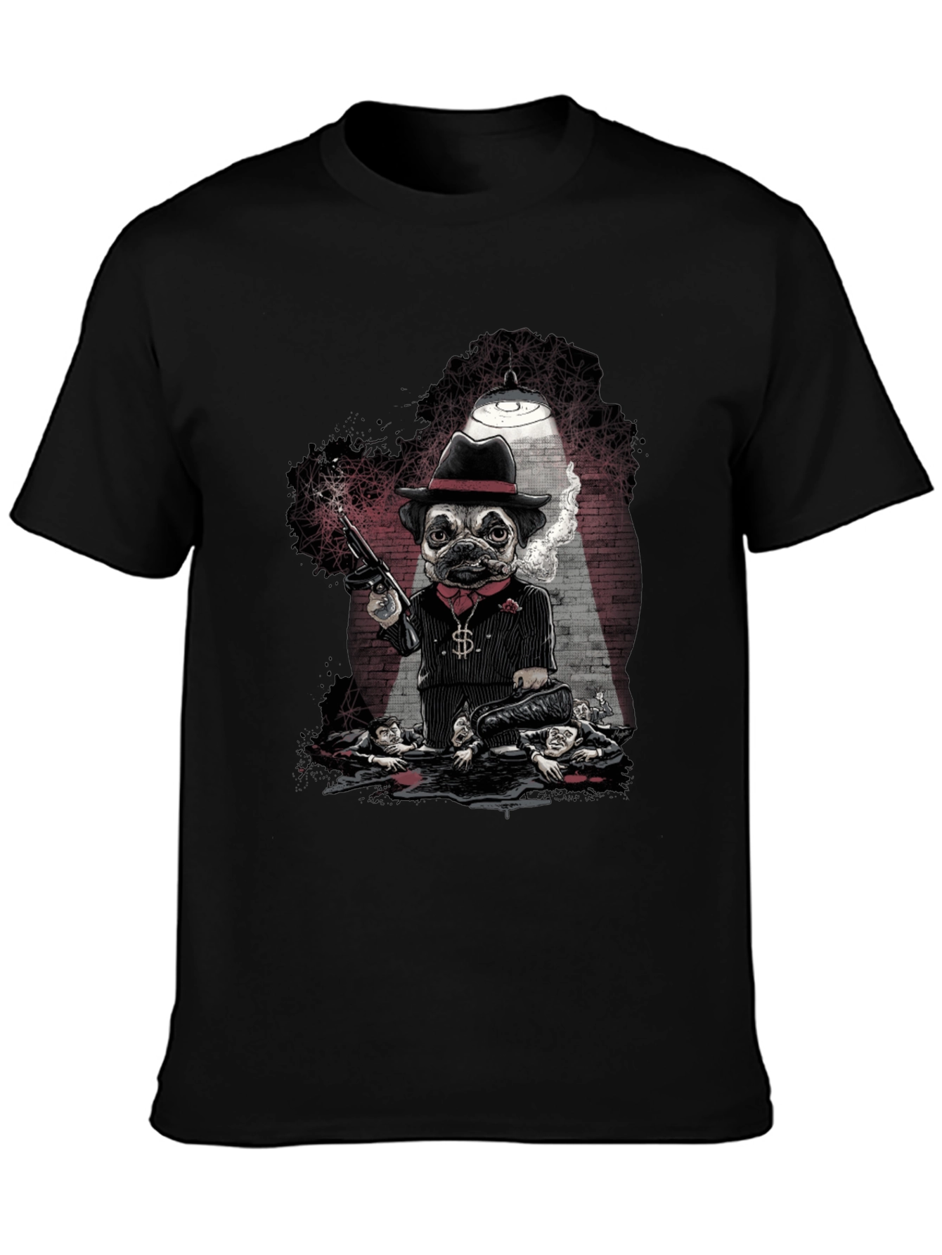 Gangster Pug Graphic T-Shirt