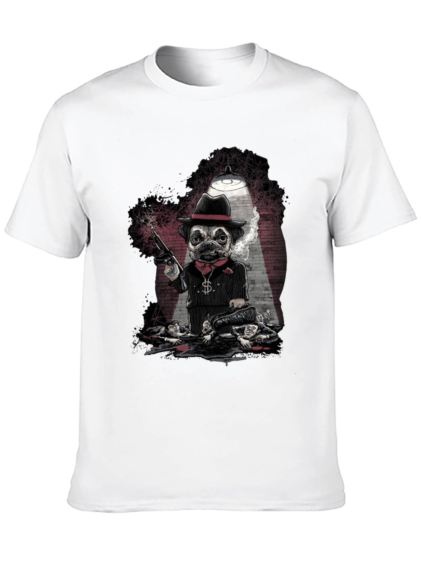 Gangster Pug Graphic T-Shirt