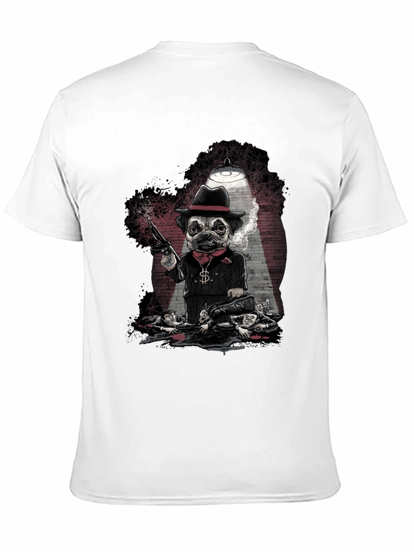 Gangster Pug Graphic T-Shirt