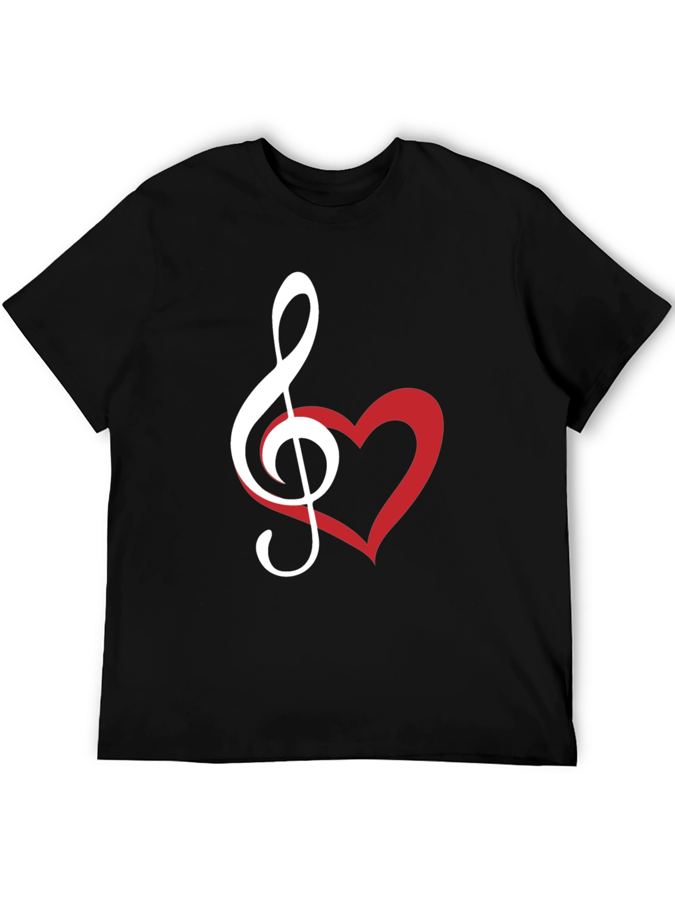 Music Lovers Tee - Treble Clef & Heart Design