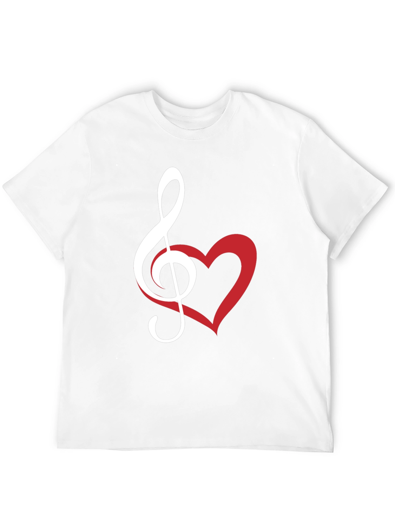 Music Lovers Tee - Treble Clef & Heart Design
