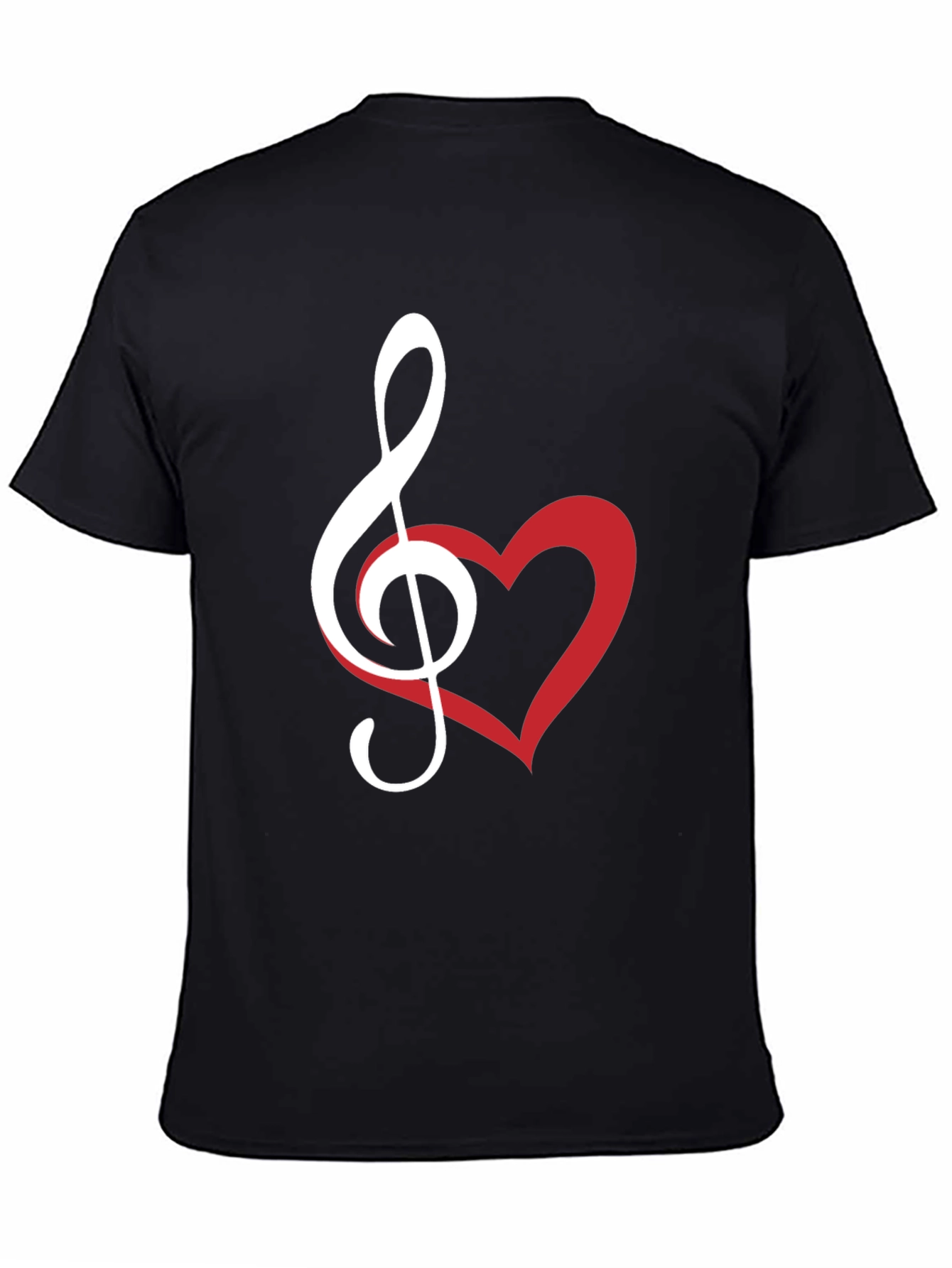 Music Lovers Tee - Treble Clef & Heart Design