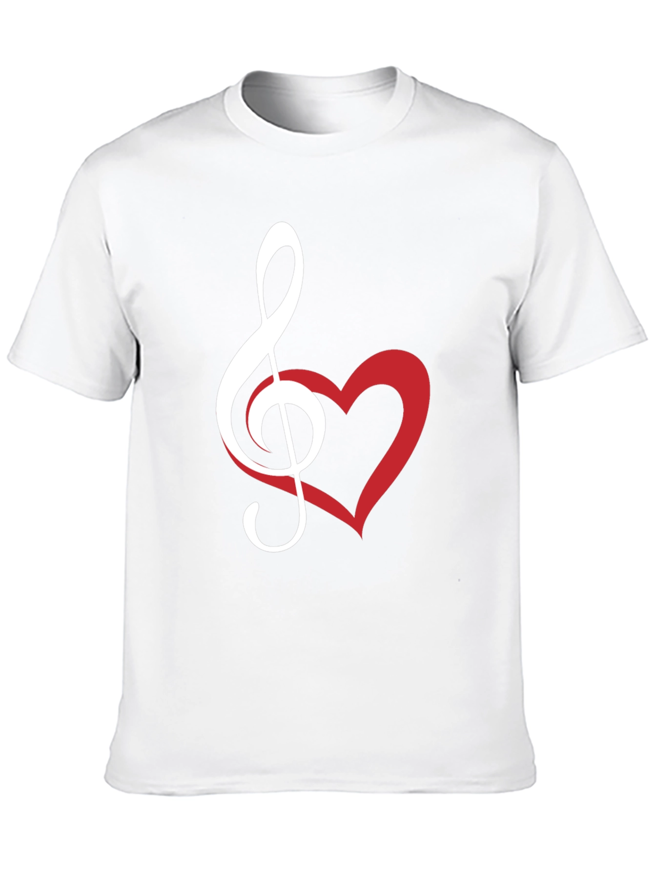 Music Lovers Tee - Treble Clef & Heart Design