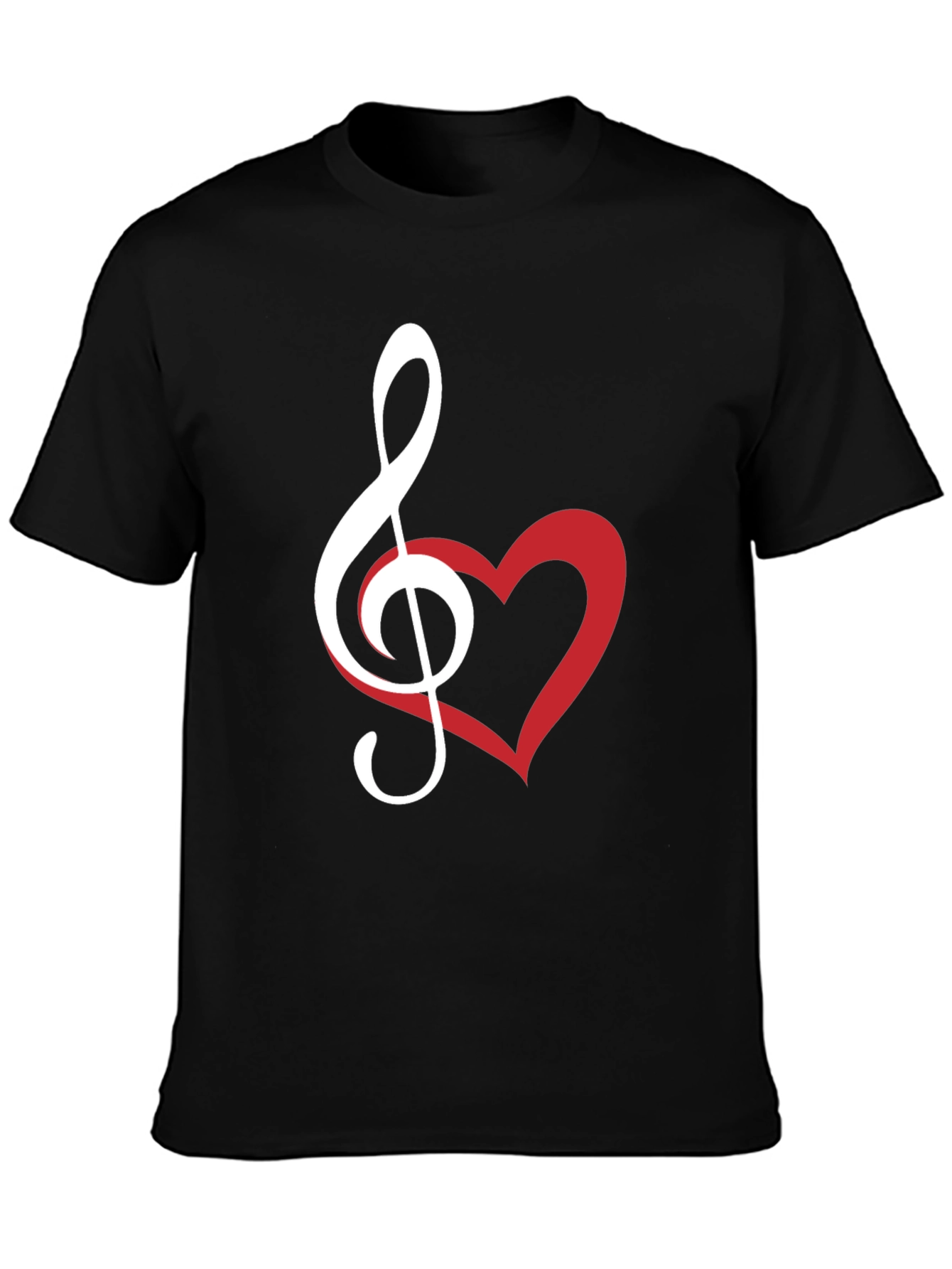 Music Lovers Tee - Treble Clef & Heart Design