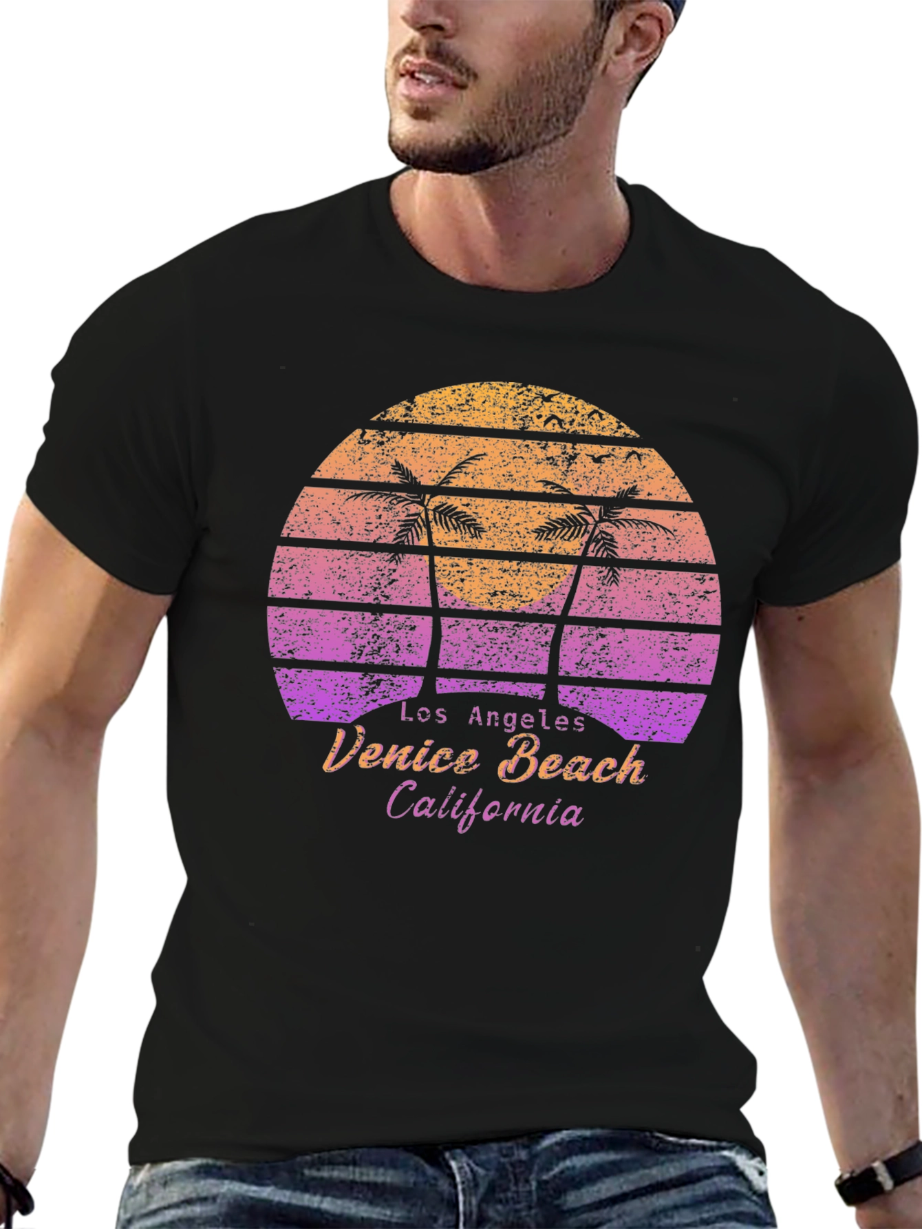 Retro Venice Beach California Graphic T-Shirt