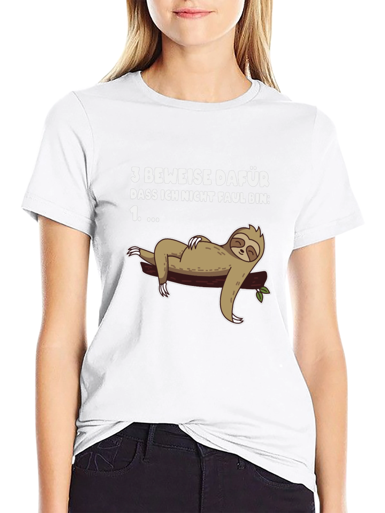 Funny Sloth Lazy Humor Graphic Tee - Black
