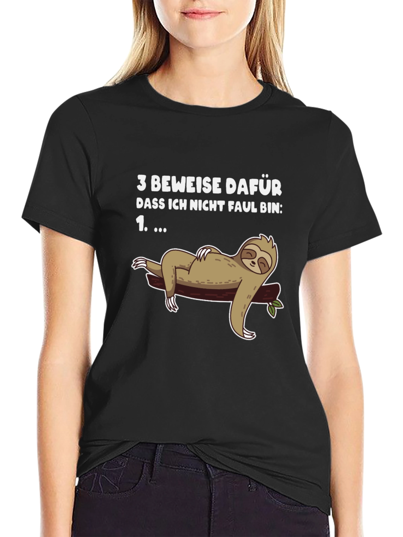 Funny Sloth Lazy Humor Graphic Tee - Black