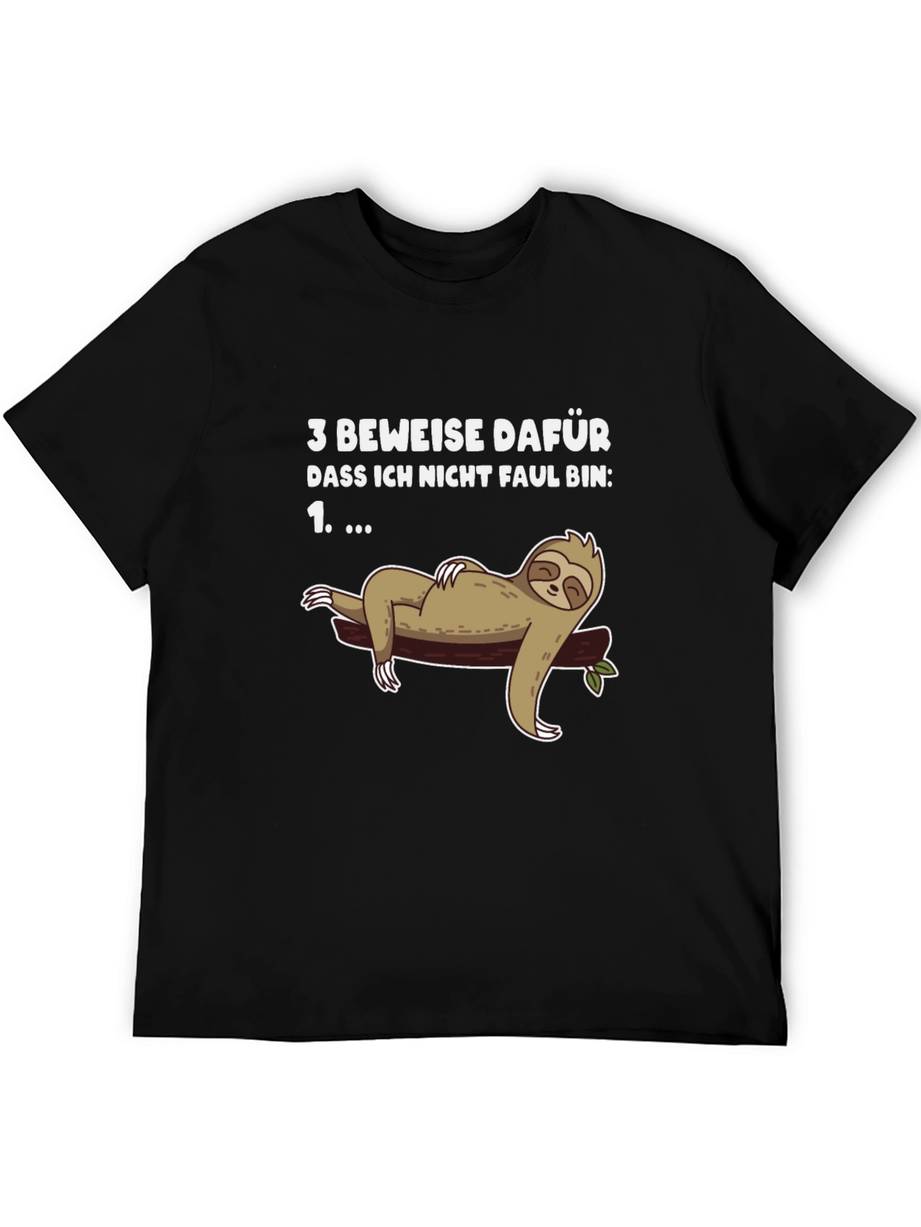 Funny Sloth Lazy Humor Graphic Tee - Black