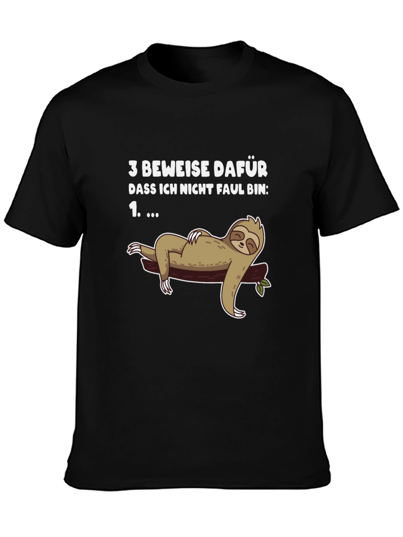 Funny Sloth Lazy Humor Graphic Tee - Black