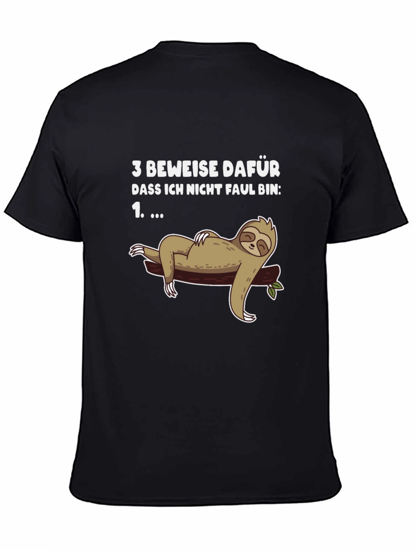Funny Sloth Lazy Humor Graphic Tee - Black
