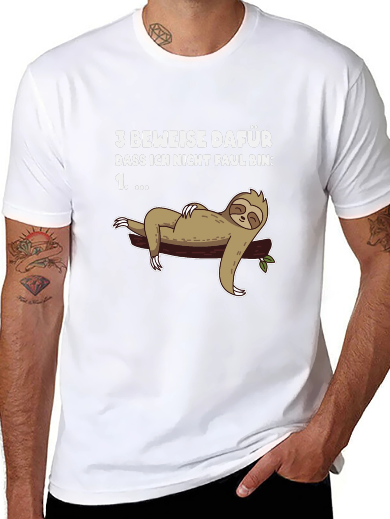Funny Sloth Lazy Humor Graphic Tee - Black