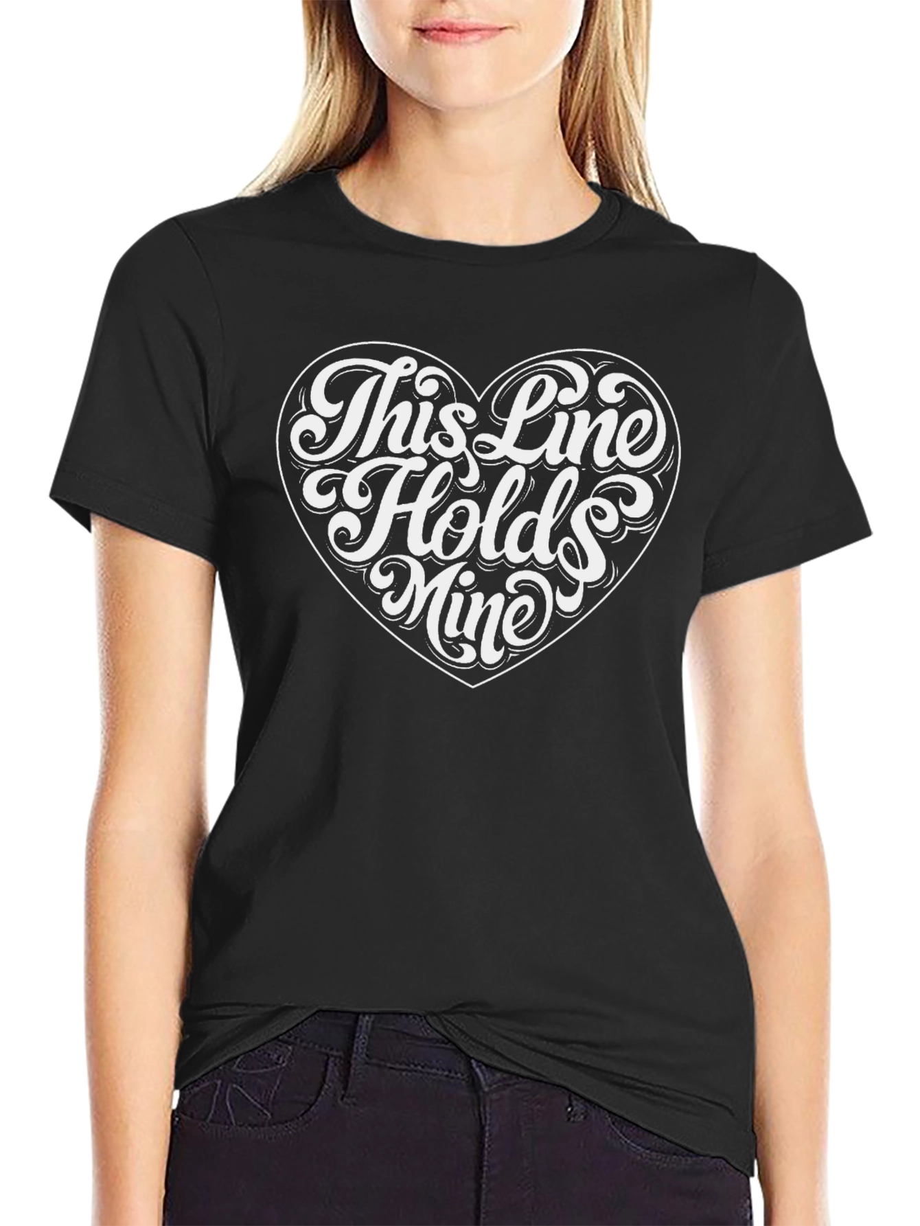This Line Holds Mine Heart Graphic T-Shirt
