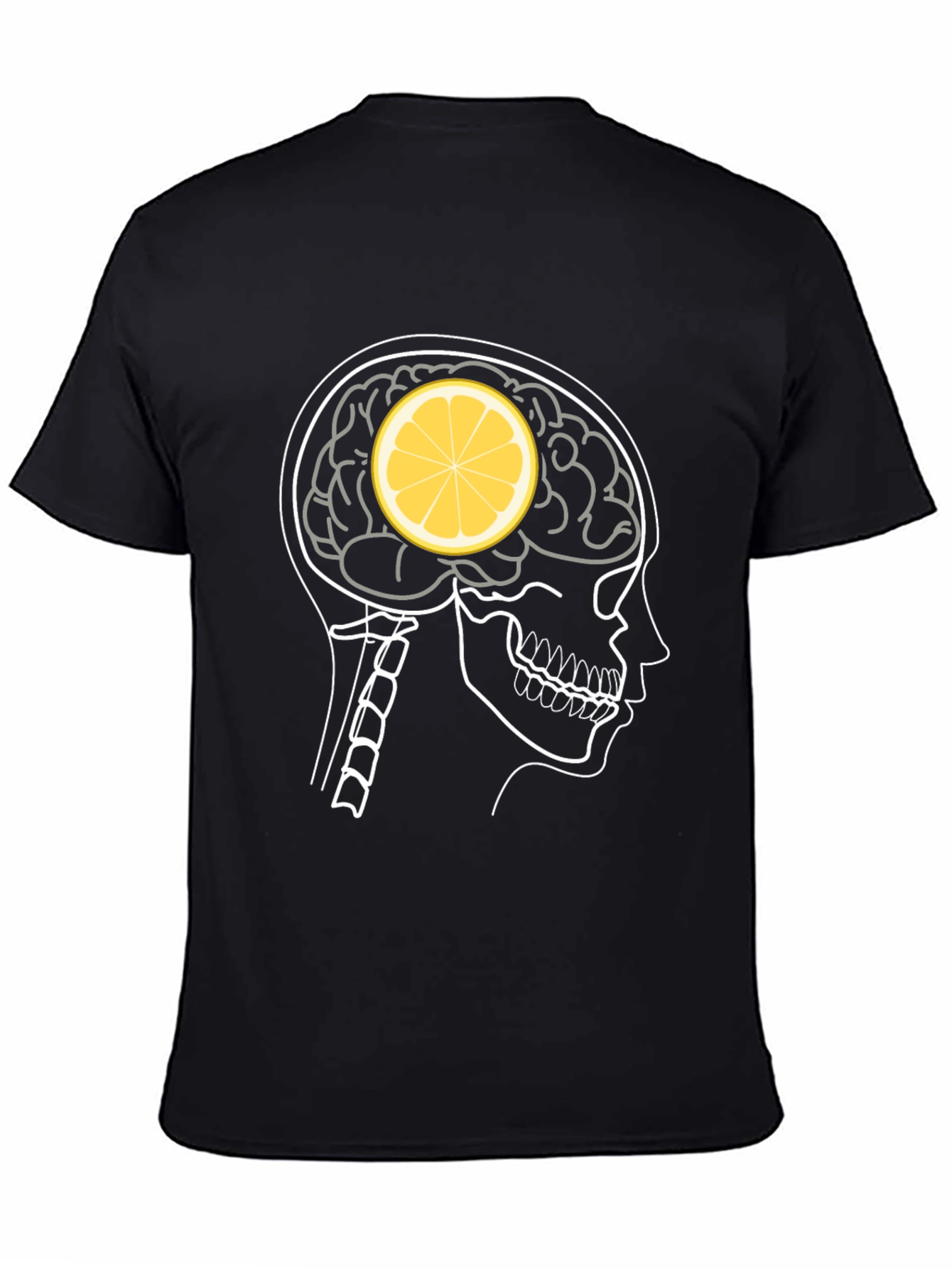 Lemon Brain Black T-Shirt - Quirky Graphic Tee