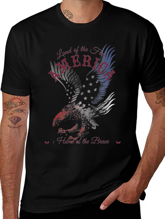 Patriotic Eagle T-Shirt - Land of the Free Home of the Brave