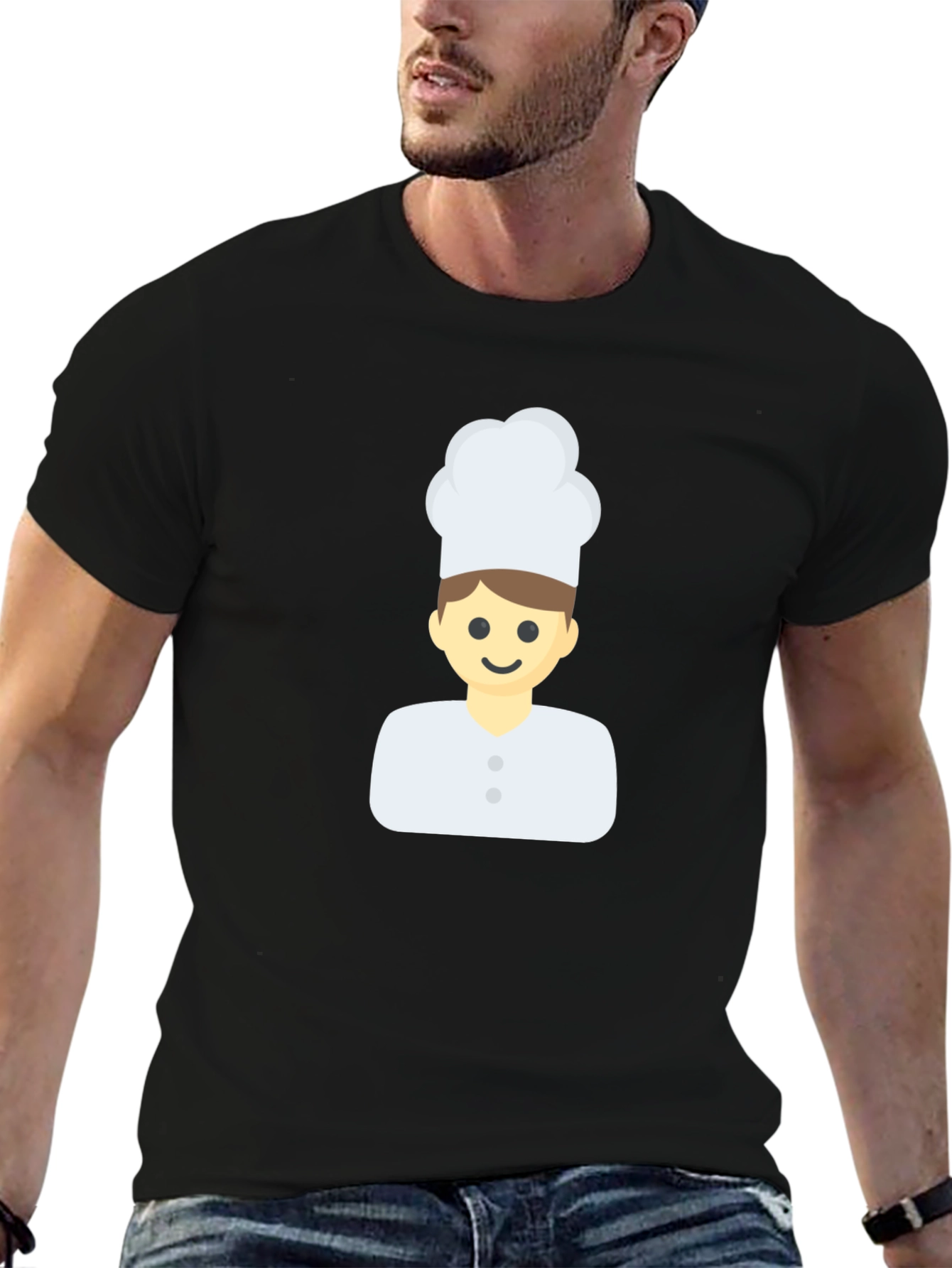 Chef Emoji Black T-Shirt